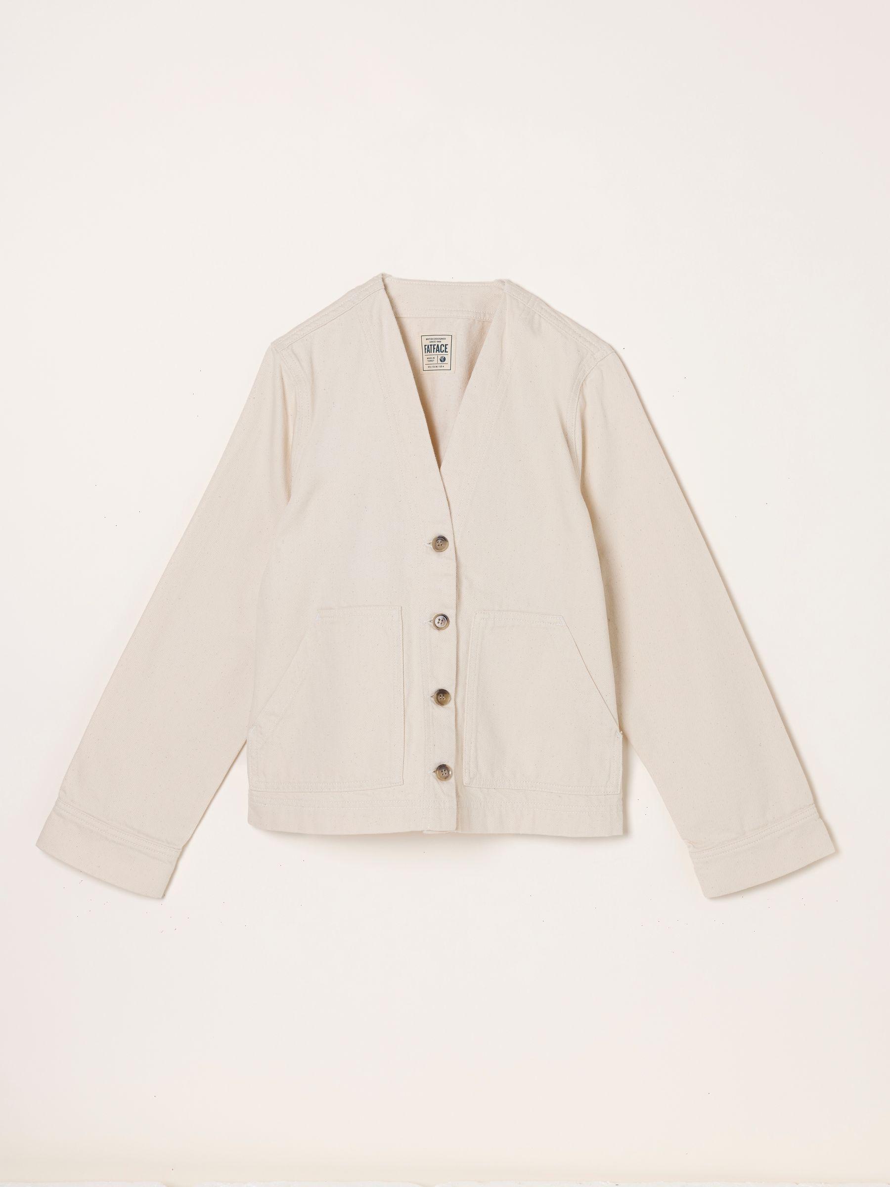 Dulcie Ecru Denim Jacket by FAT FACE