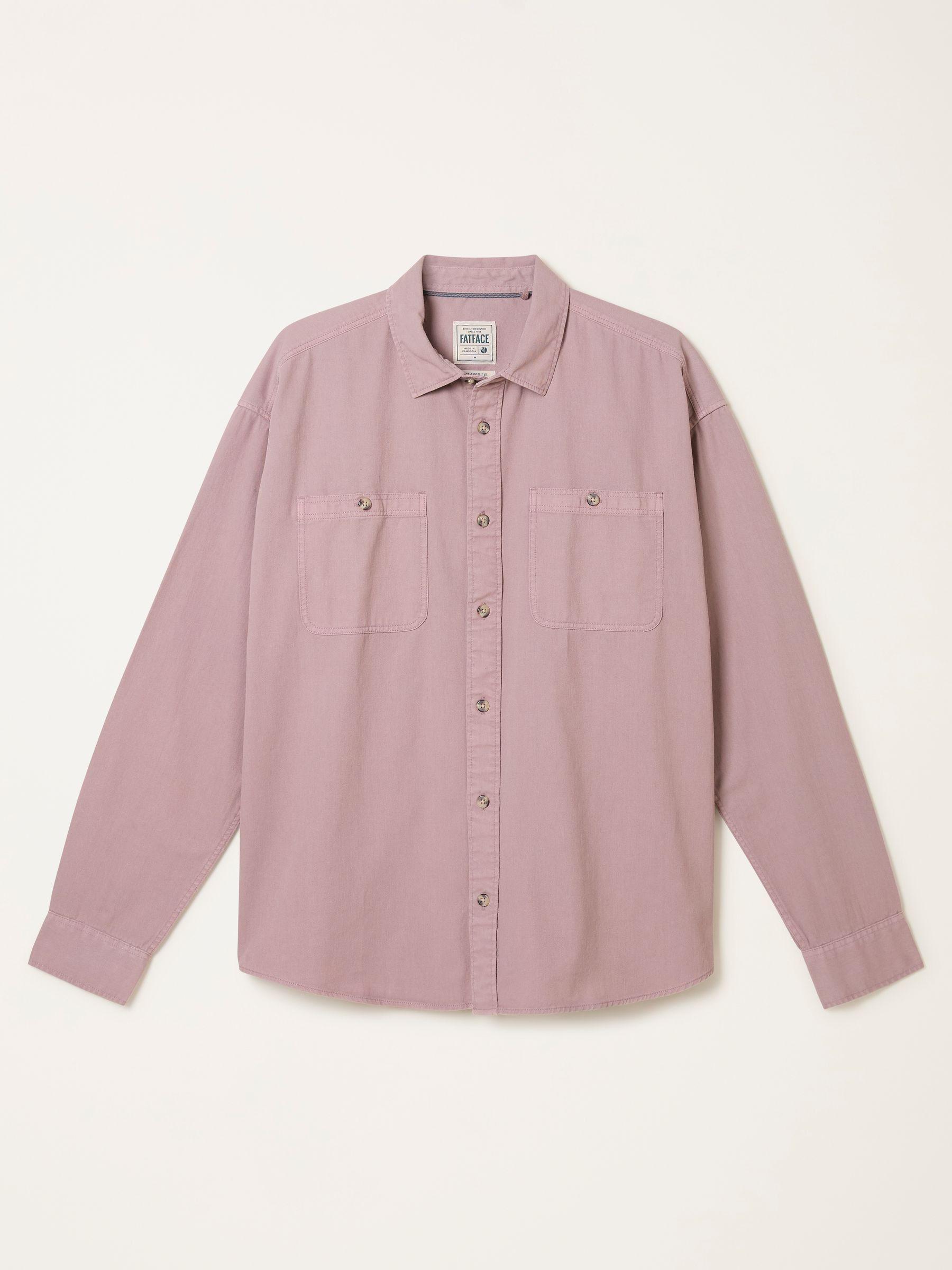 Dusky Purple Long Sleeve Relaxed Fit Utility Shirt by FAT FACE
