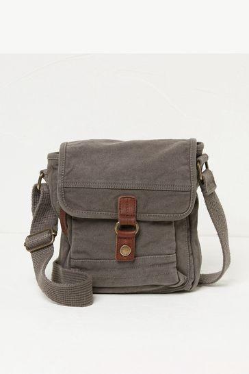 Easton Grey Canvas Crossbody Bag by FAT FACE