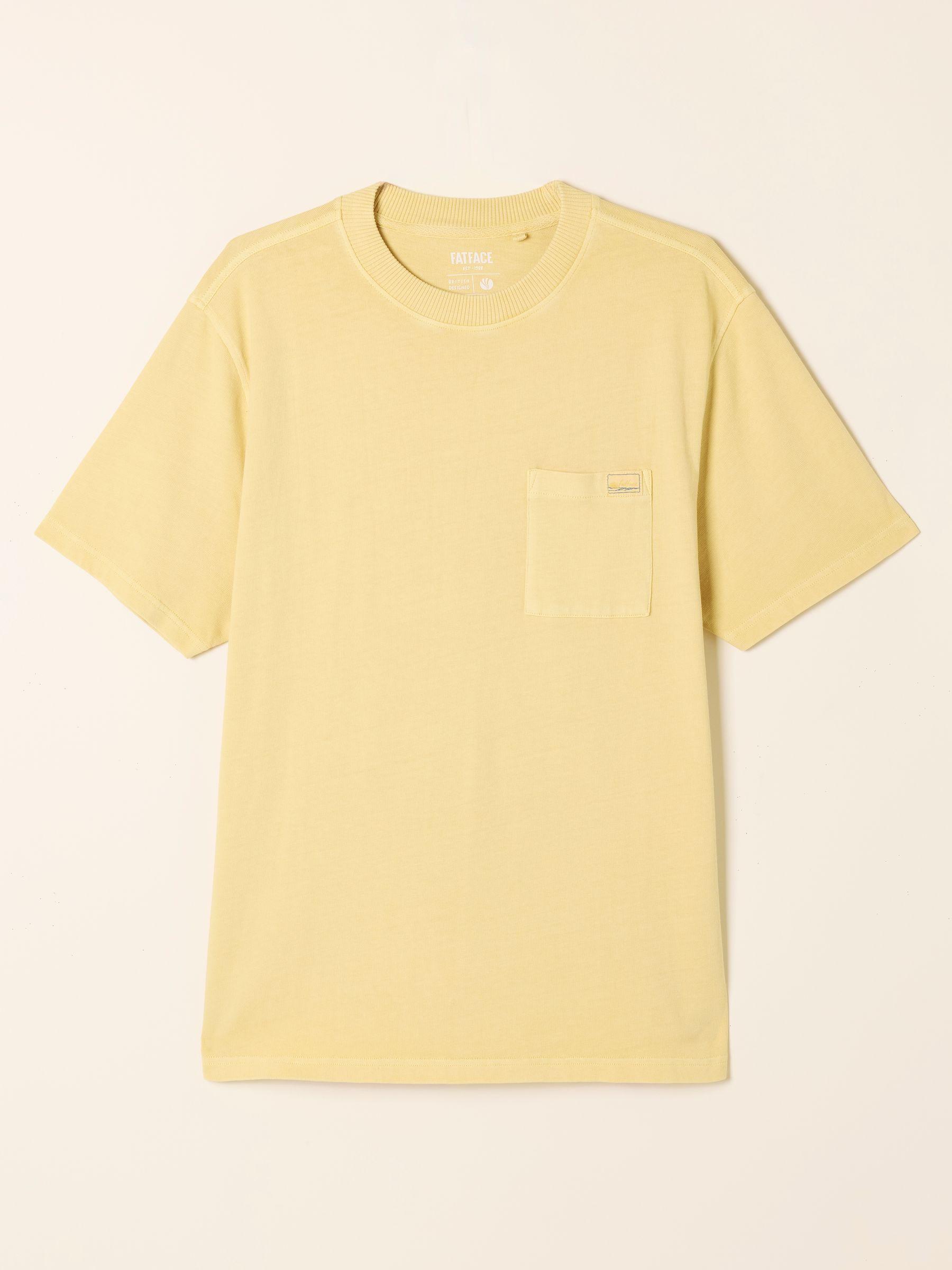 Easton Relaxed Fit Lemon Yellow Patch Pocket Tshirt by FAT FACE