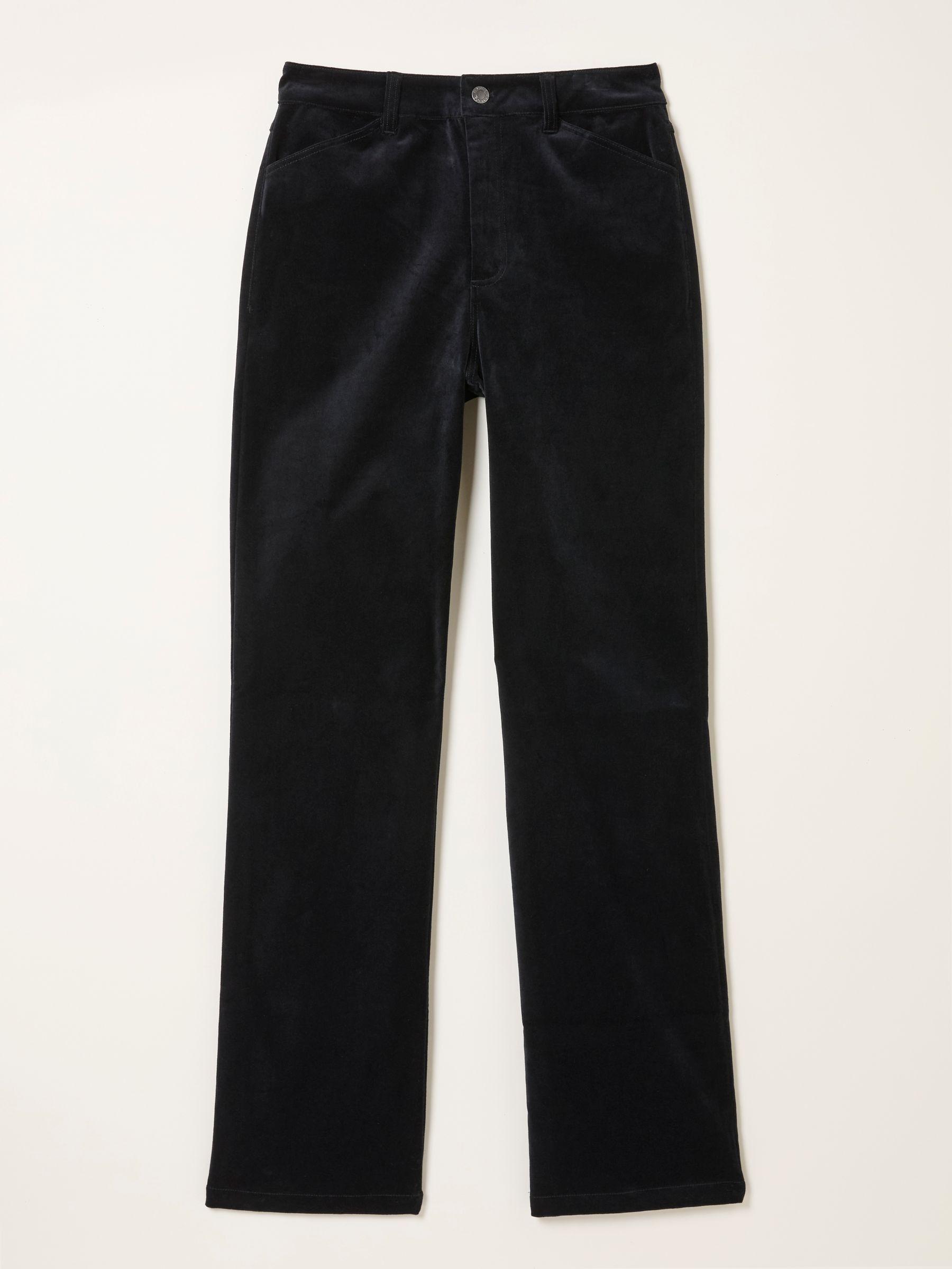 Elise Black Wide Leg Velvet Trouser by FAT FACE