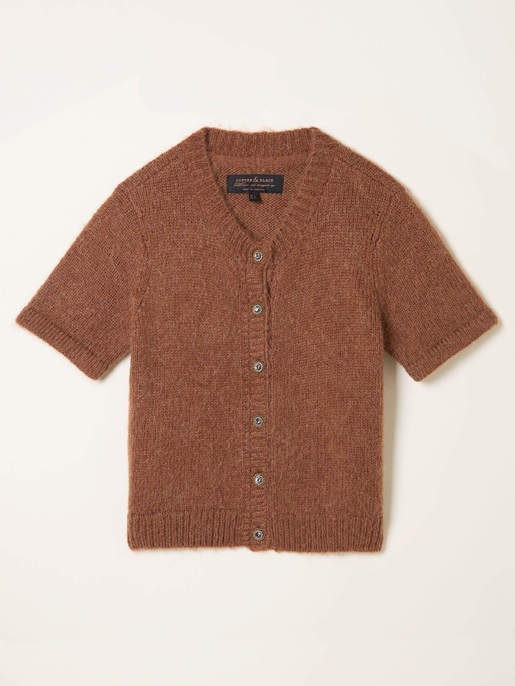 Elsie Brown Fluffy Cardigan by FAT FACE