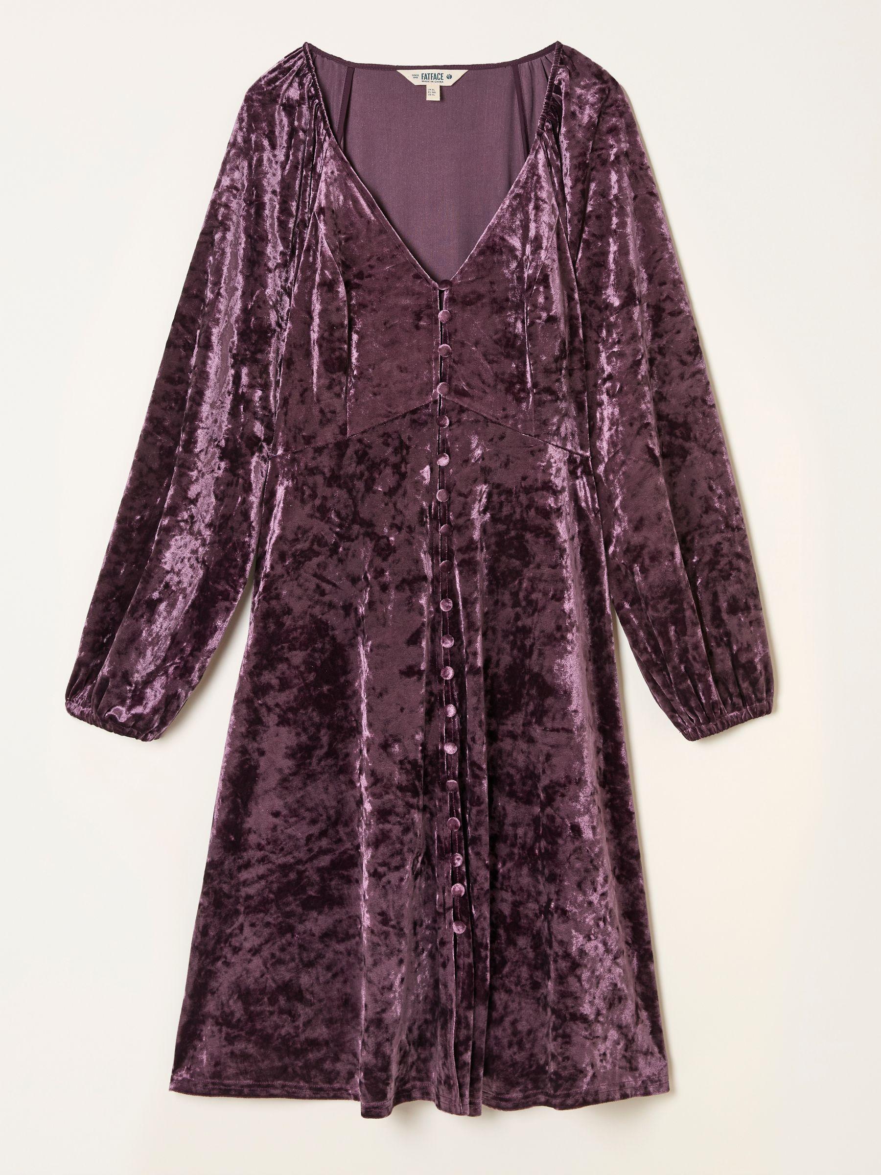 Em Dark Purple Regular Velvet Mini Dress by FAT FACE