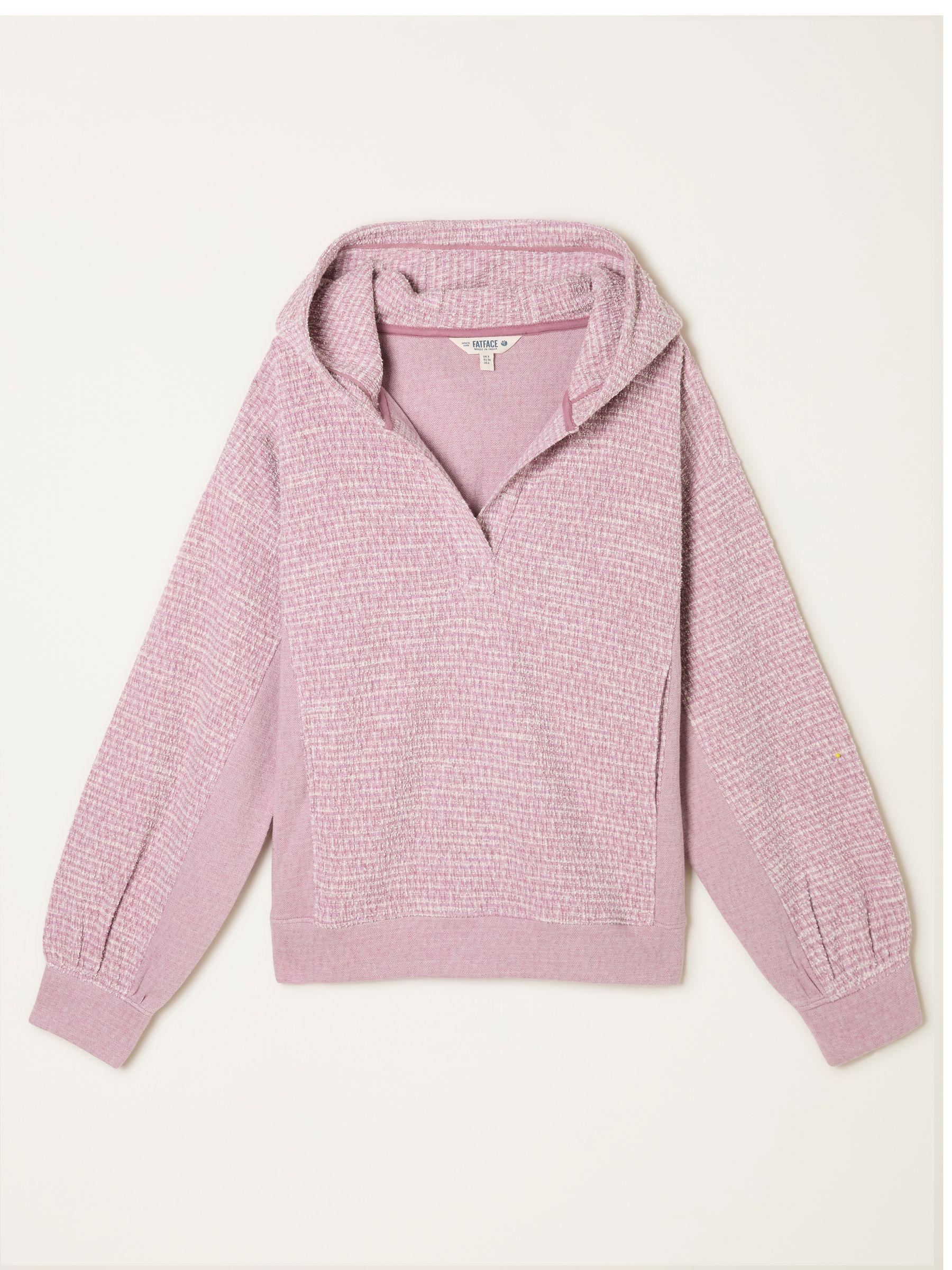 Emma Purple Textured Hoodie by FAT FACE