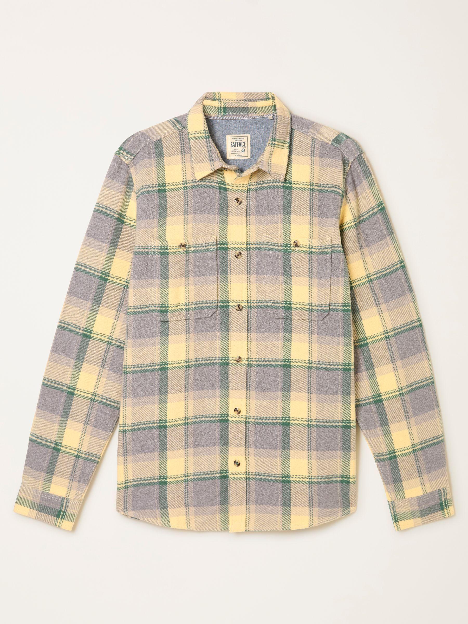 Ennis Light Yellow Long Sleeve Check Shirt by FAT FACE