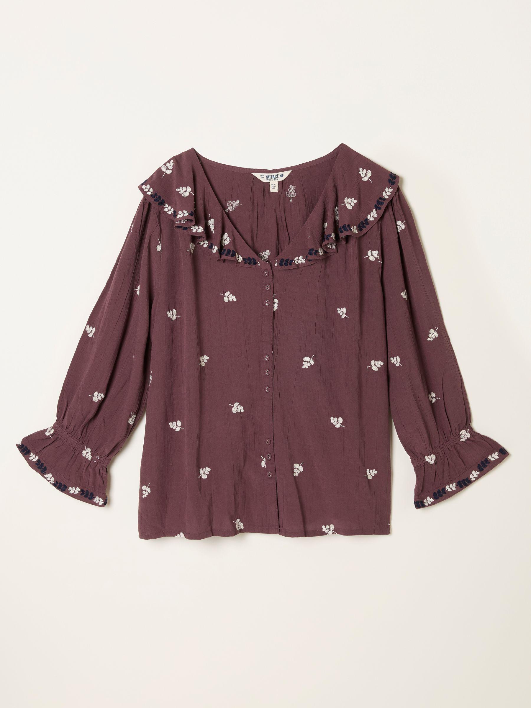 Etta Dusky Purple Embroidered Blouse by FAT FACE