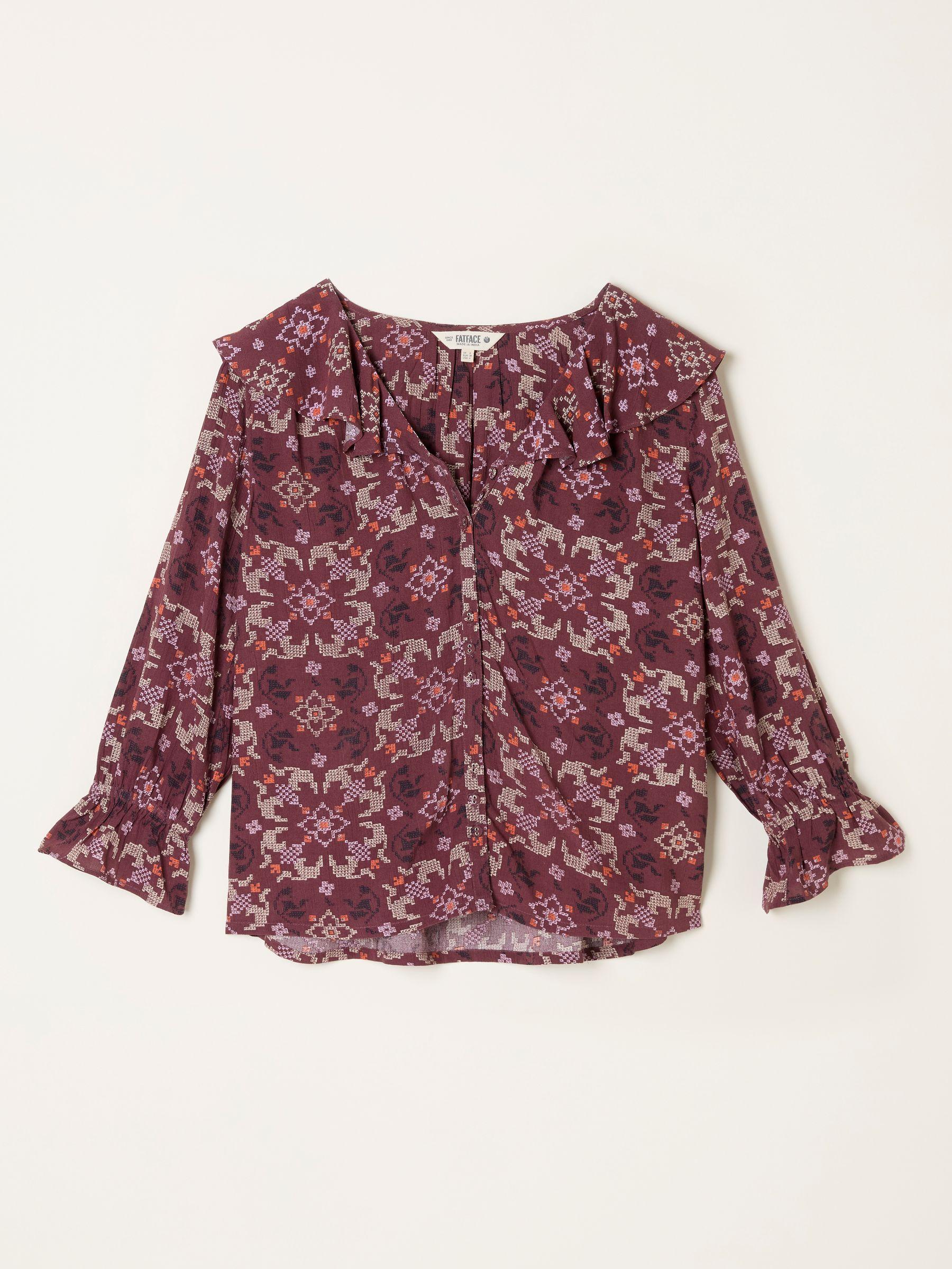 Etta Dusky Purple Stitch Blouse by FAT FACE