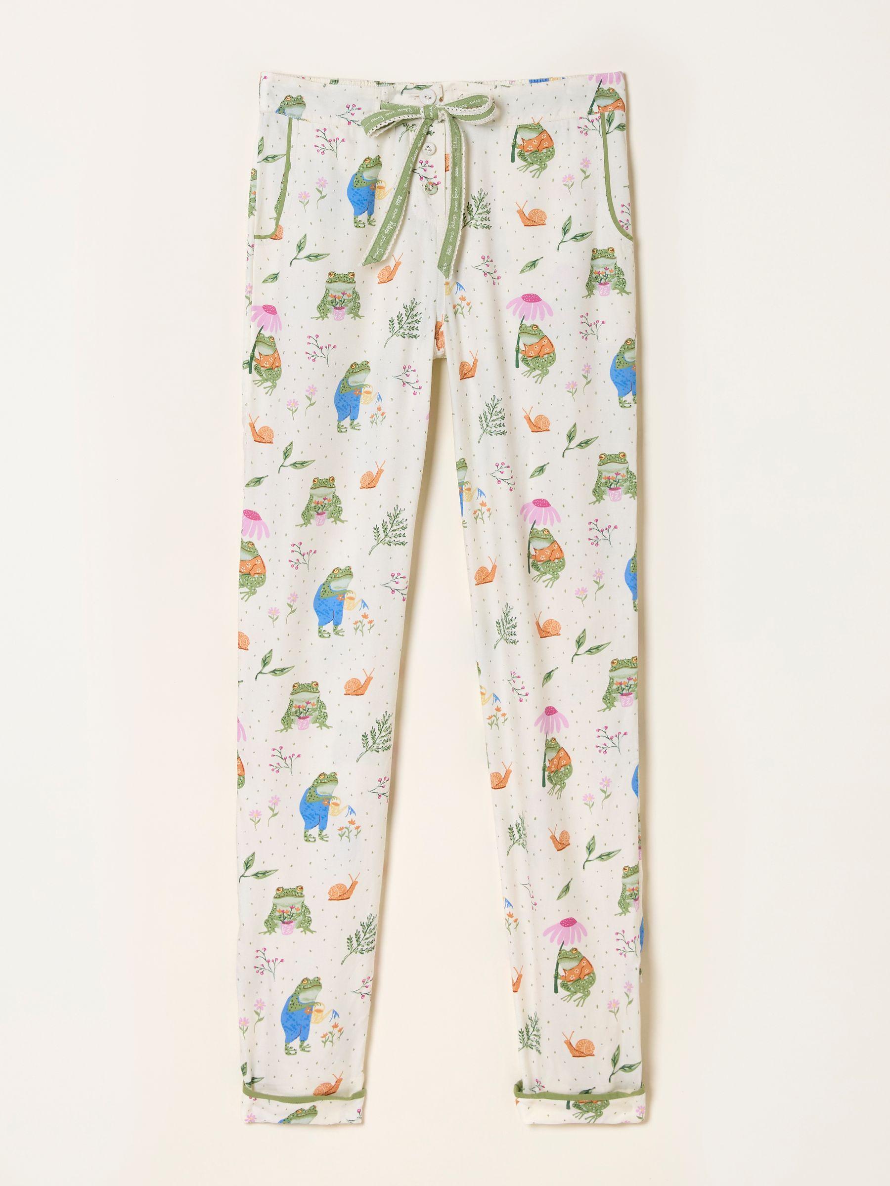 Eva Ivory Frog Print Pyjama Bottom by FAT FACE