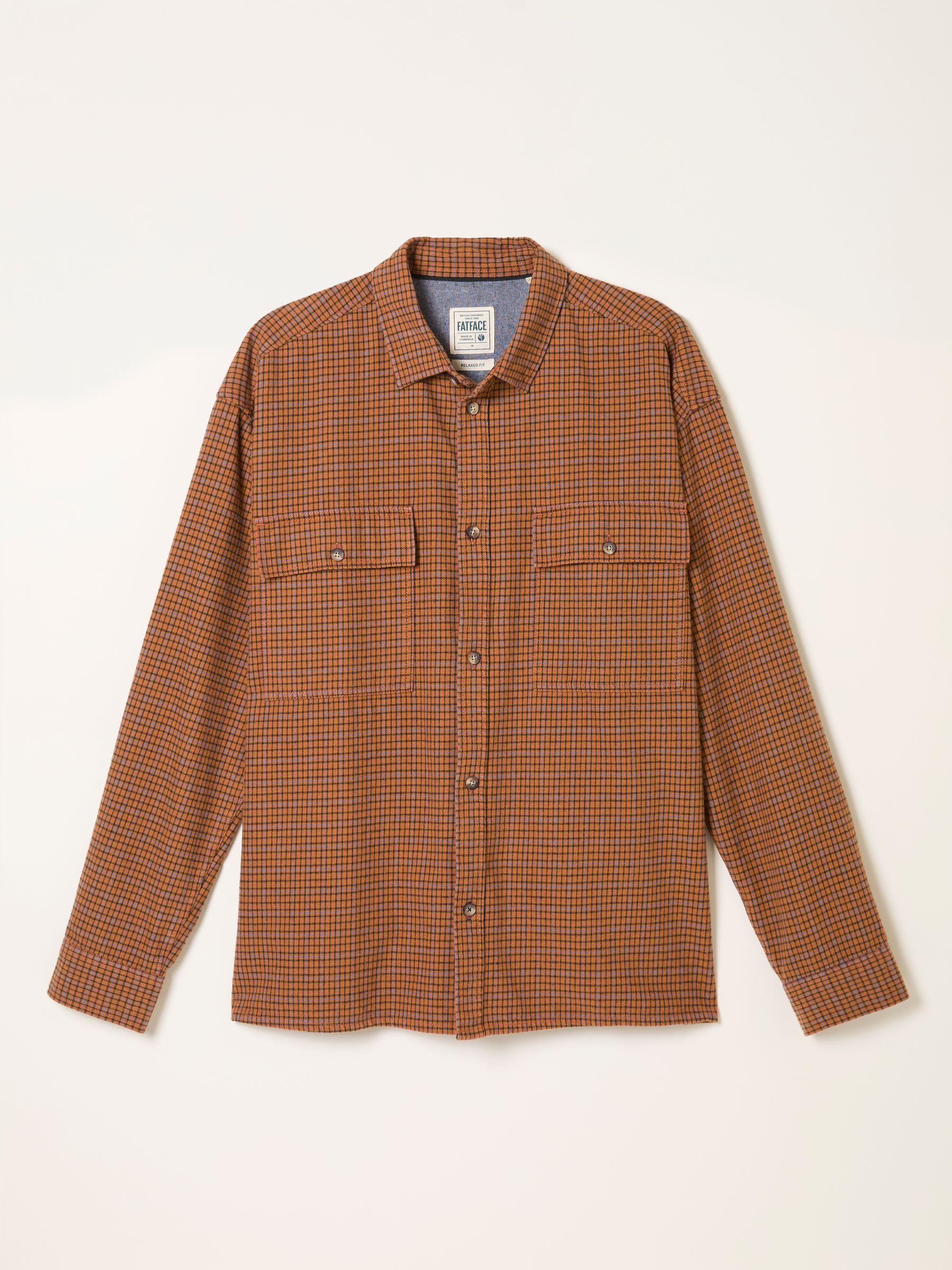 Ewshot Rust Brown Long Sleeve Check Shirt by FAT FACE