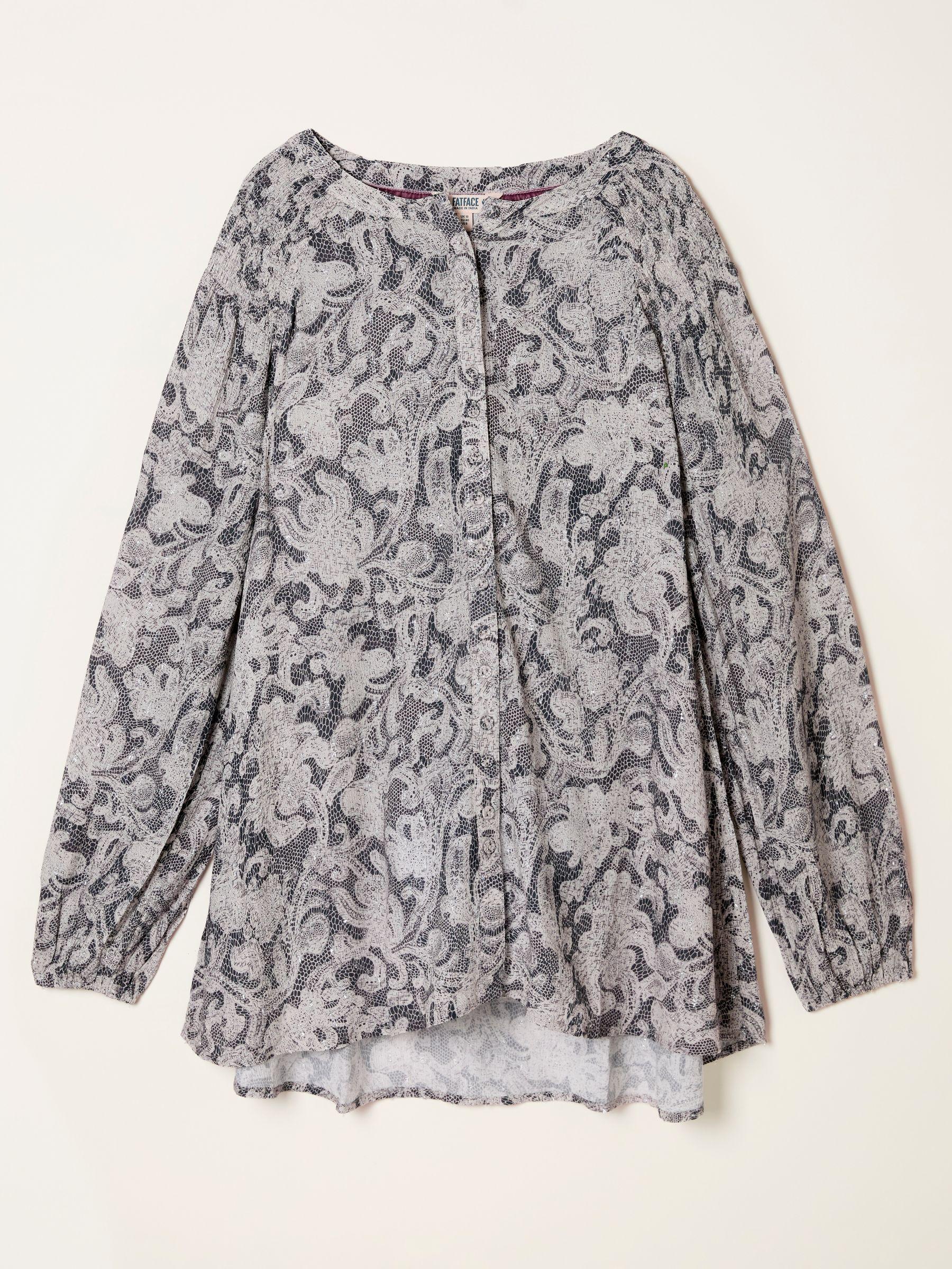 Faye Charcoal Grey Decorative Floral Tunic by FAT FACE