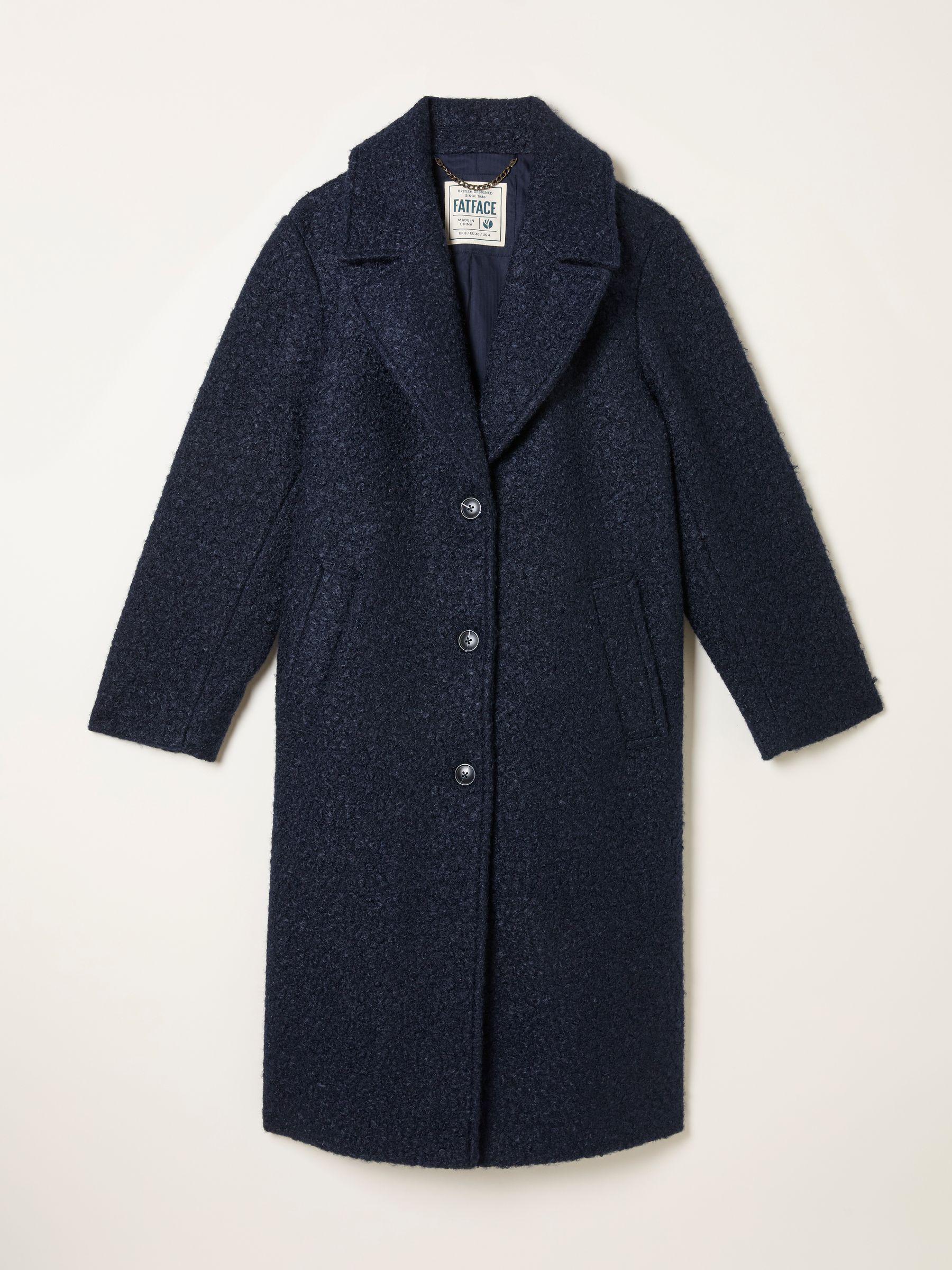 Fern Navy Boucle Coat by FAT FACE