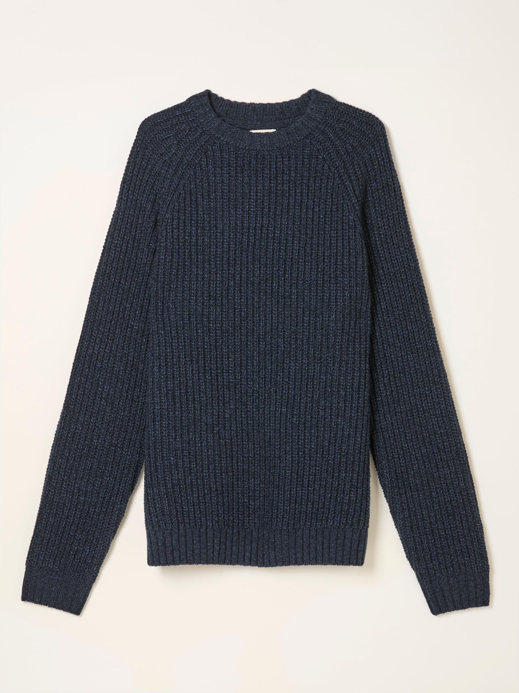 Fife Navy Knitted Crew Jumper by FAT FACE
