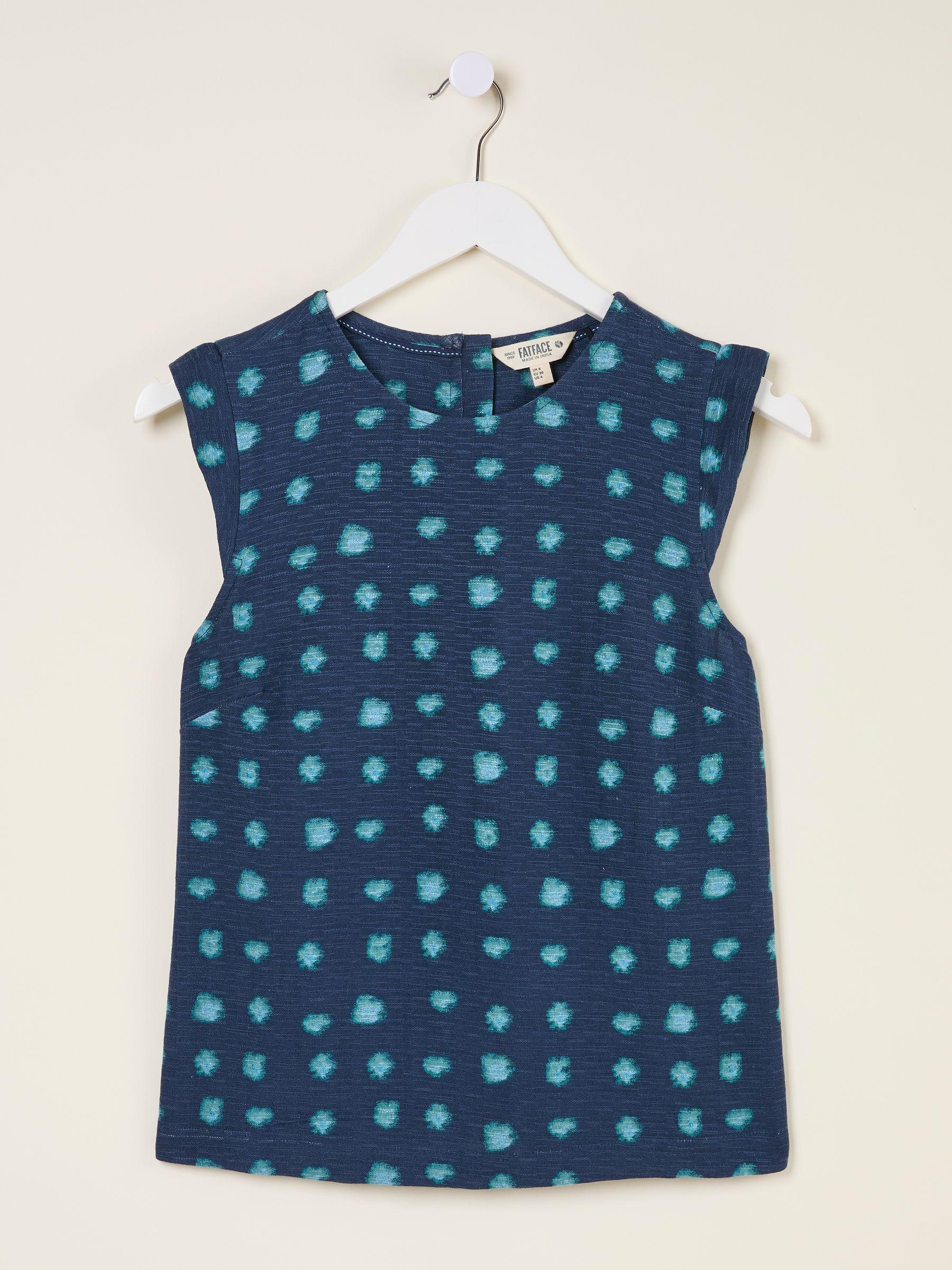 Fliss Teal Blue Mini Spot Top by FAT FACE