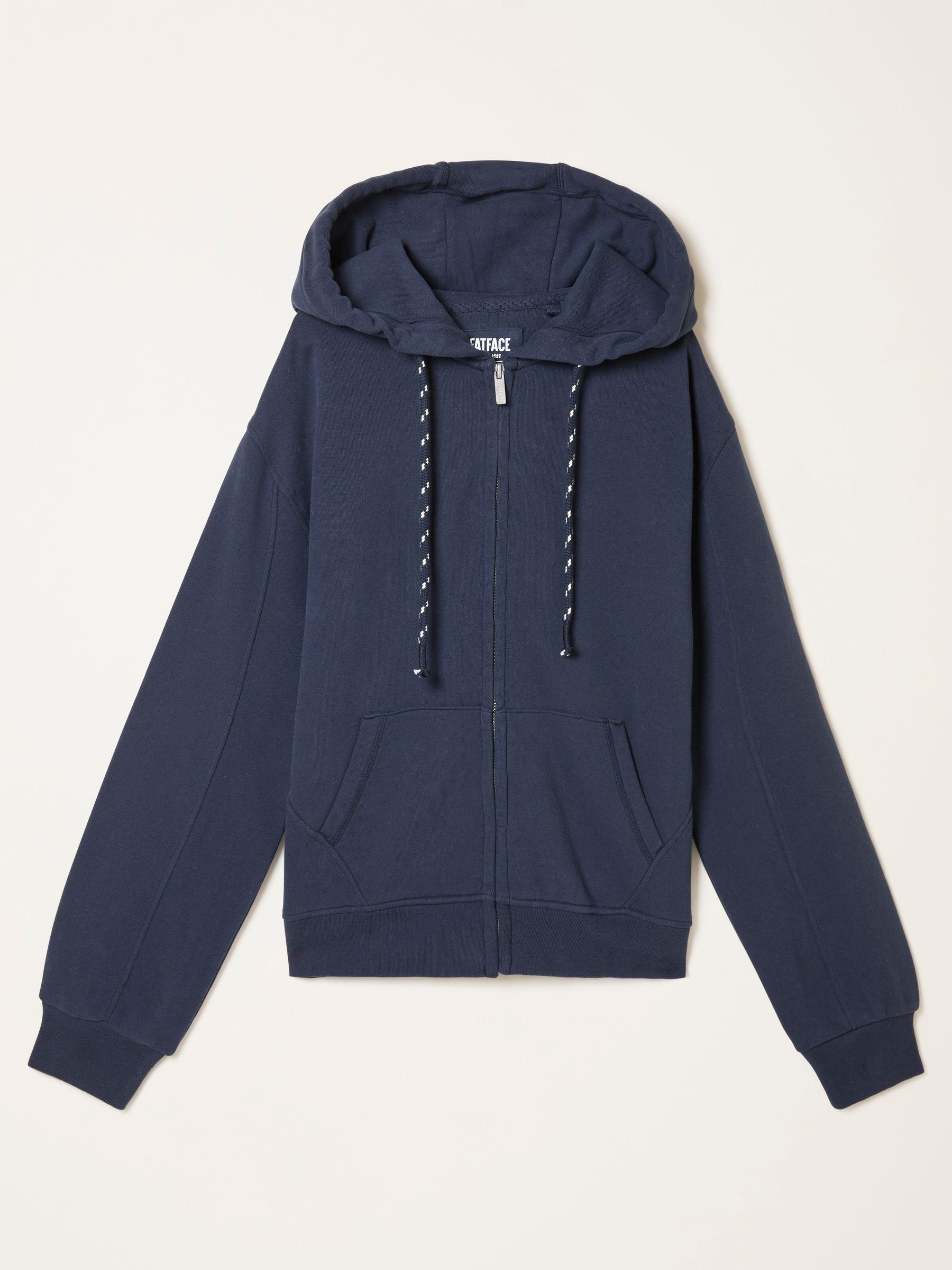 Flora Blue Navy Zip Through Hoodie by FAT FACE