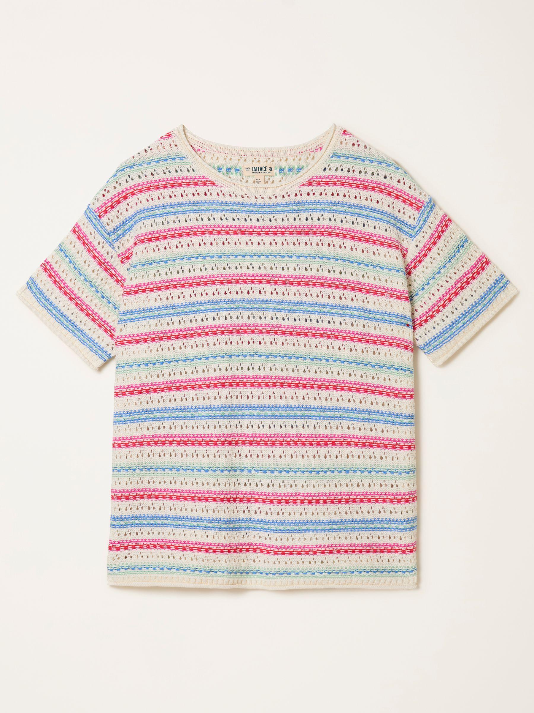 Flora Ivory Stripe Knitted Top by FAT FACE