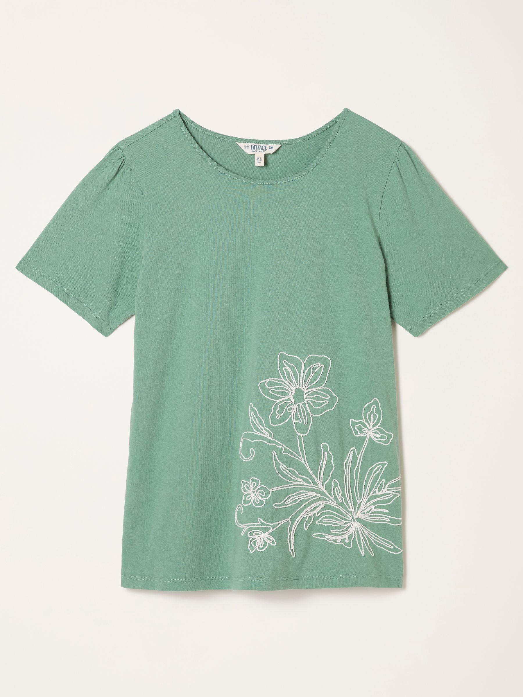 Freya Plum Purple Floral Embroidered T Shirt by FAT FACE