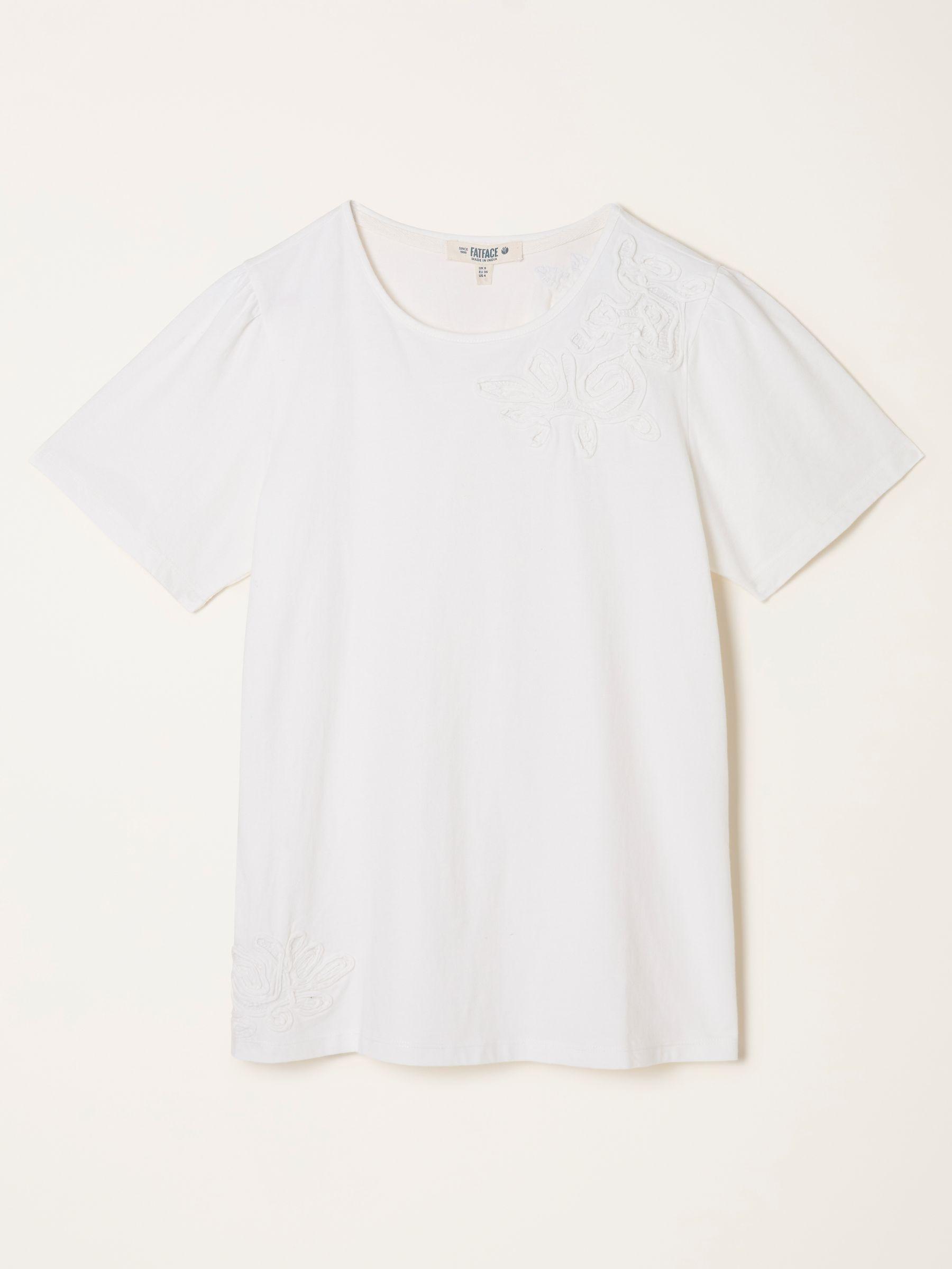 Freya White Applique T Shirt by FAT FACE