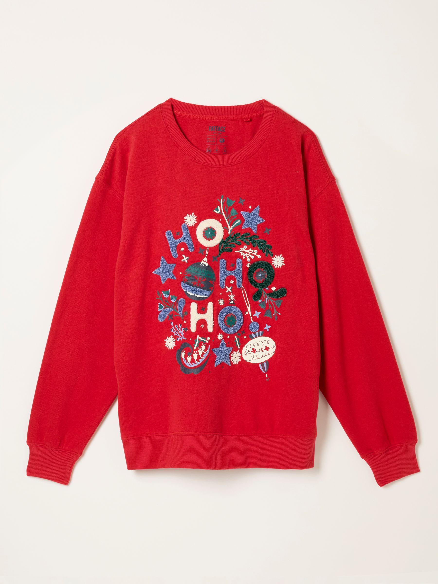 Georgia Red Festive Graphic Crew Sweatshirt by FAT FACE