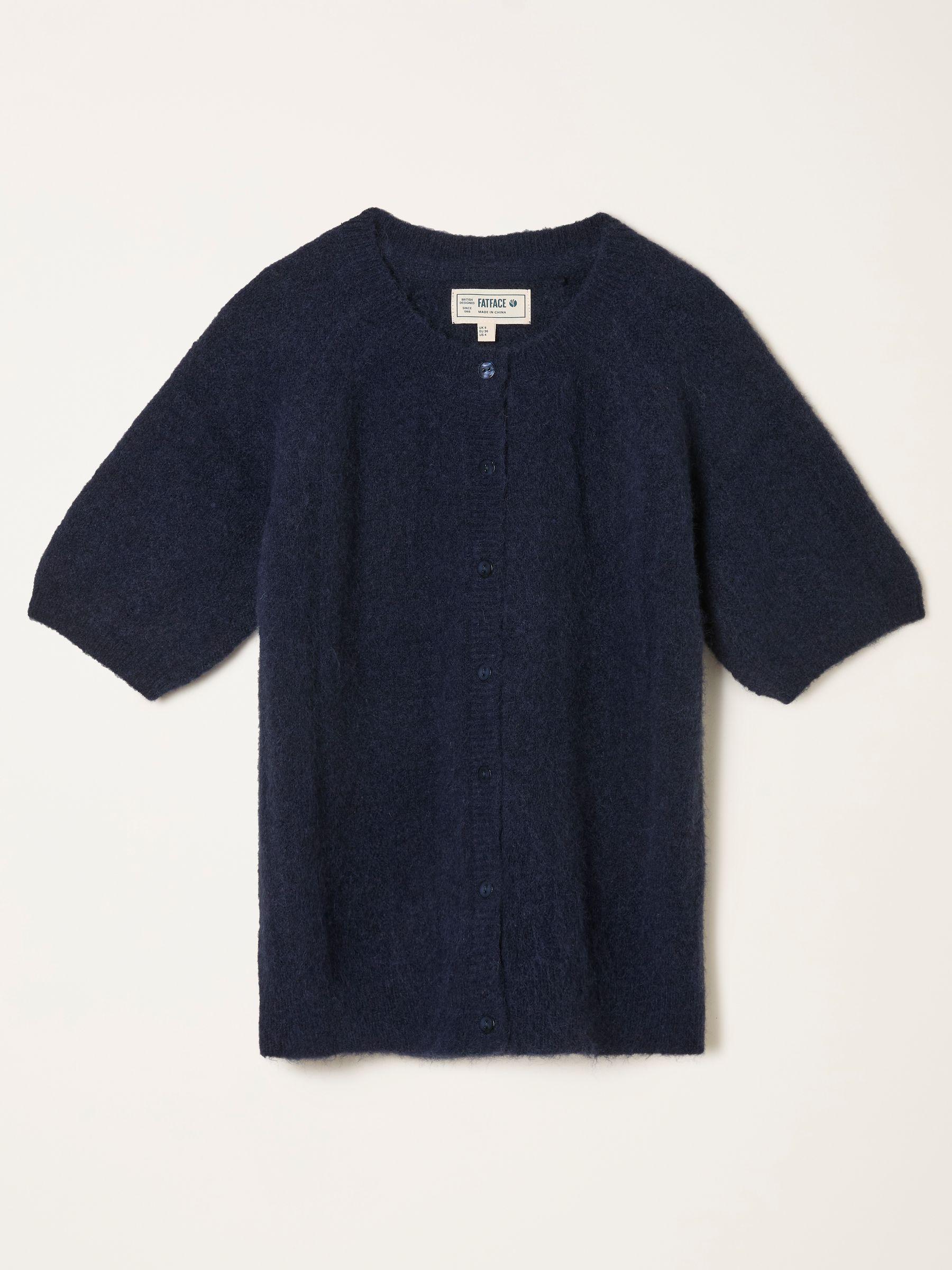 Georgina Navy Knitted Fluffy Cardigan by FAT FACE
