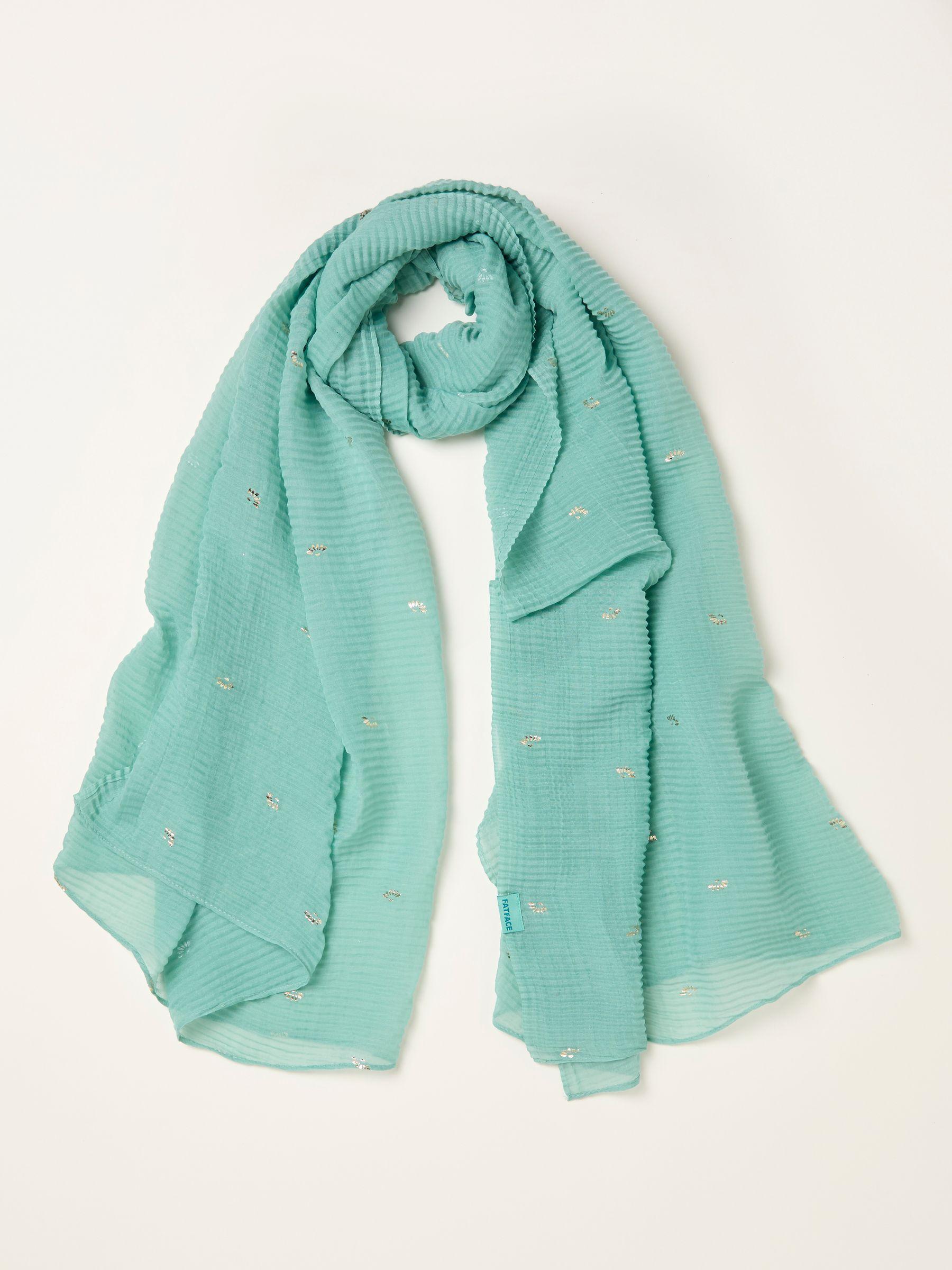 Green Foil Printed Crinkle Scarf by FAT FACE