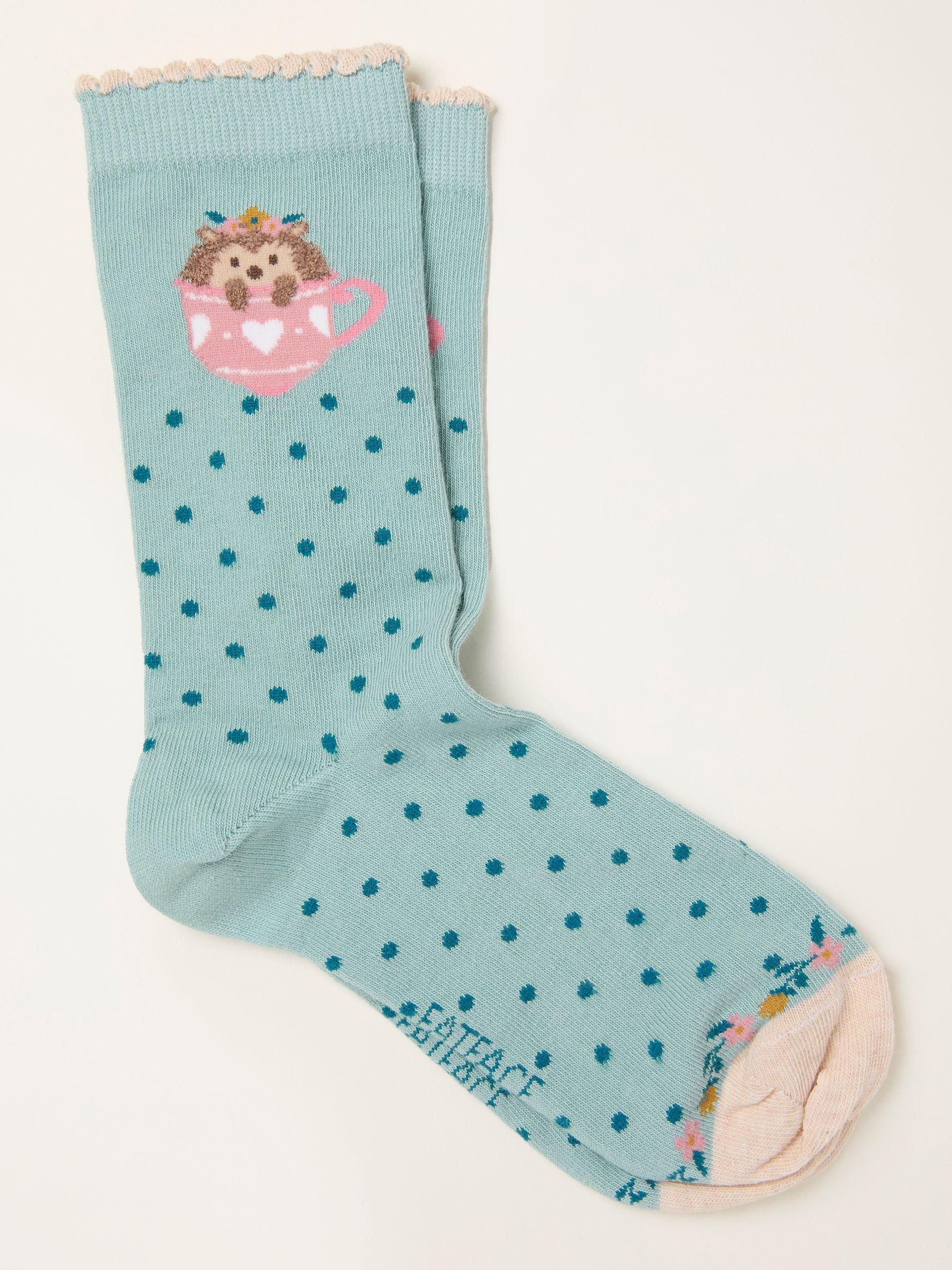 Green Haze Hedgehog Socks by FAT FACE