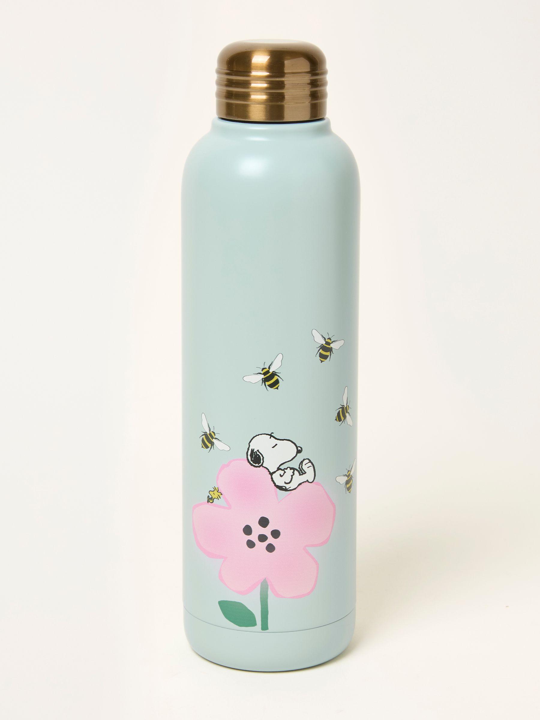 Green Snoopy Bee Floral 500ml Water Bottle by FAT FACE
