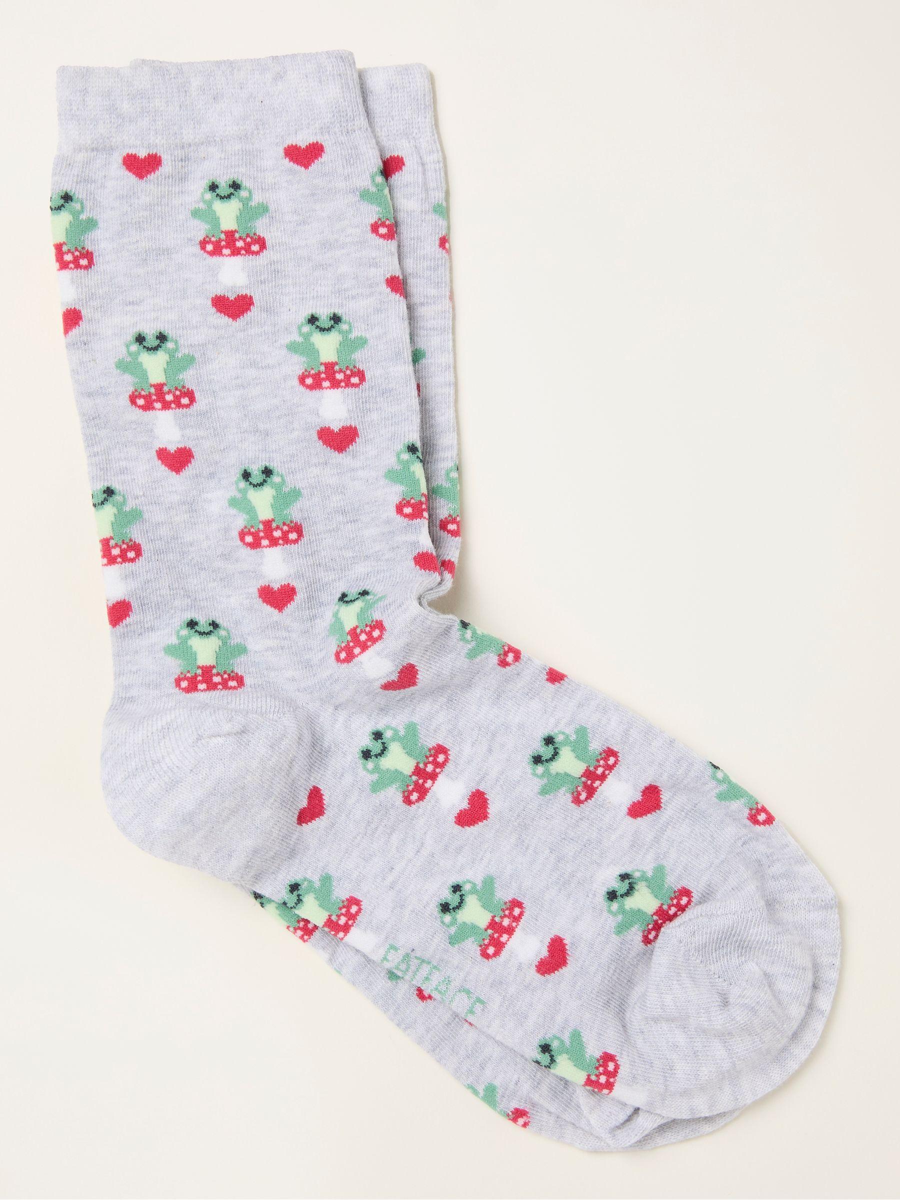 Grey Frog Socks by FAT FACE