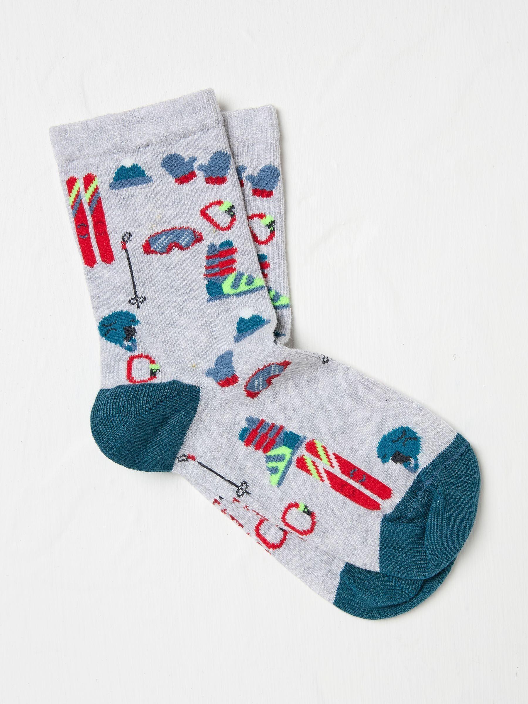 Grey Kids Socks 1 Pack by FAT FACE
