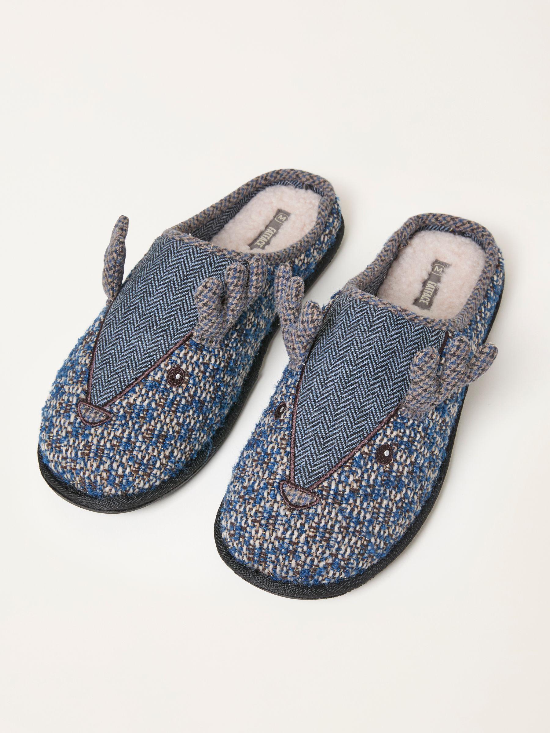 Grey Spencer Stag Slipper by FAT FACE