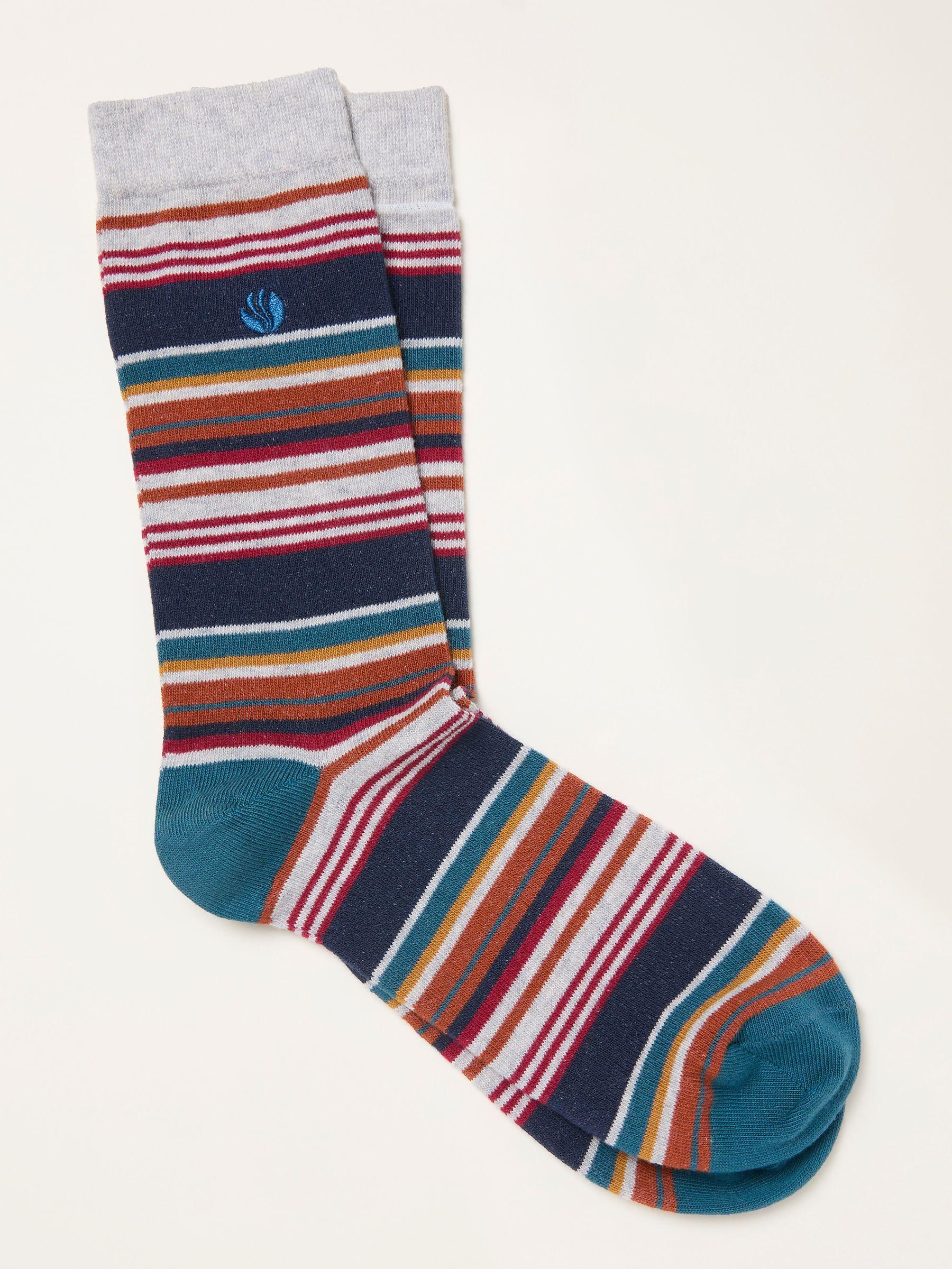 Grey Striped Socks by FAT FACE