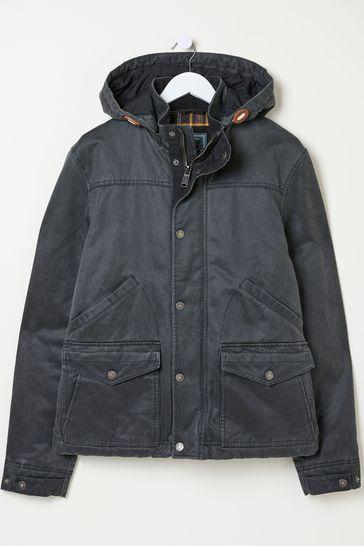 Hadley Dark Grey Hooded Jacket by FAT FACE