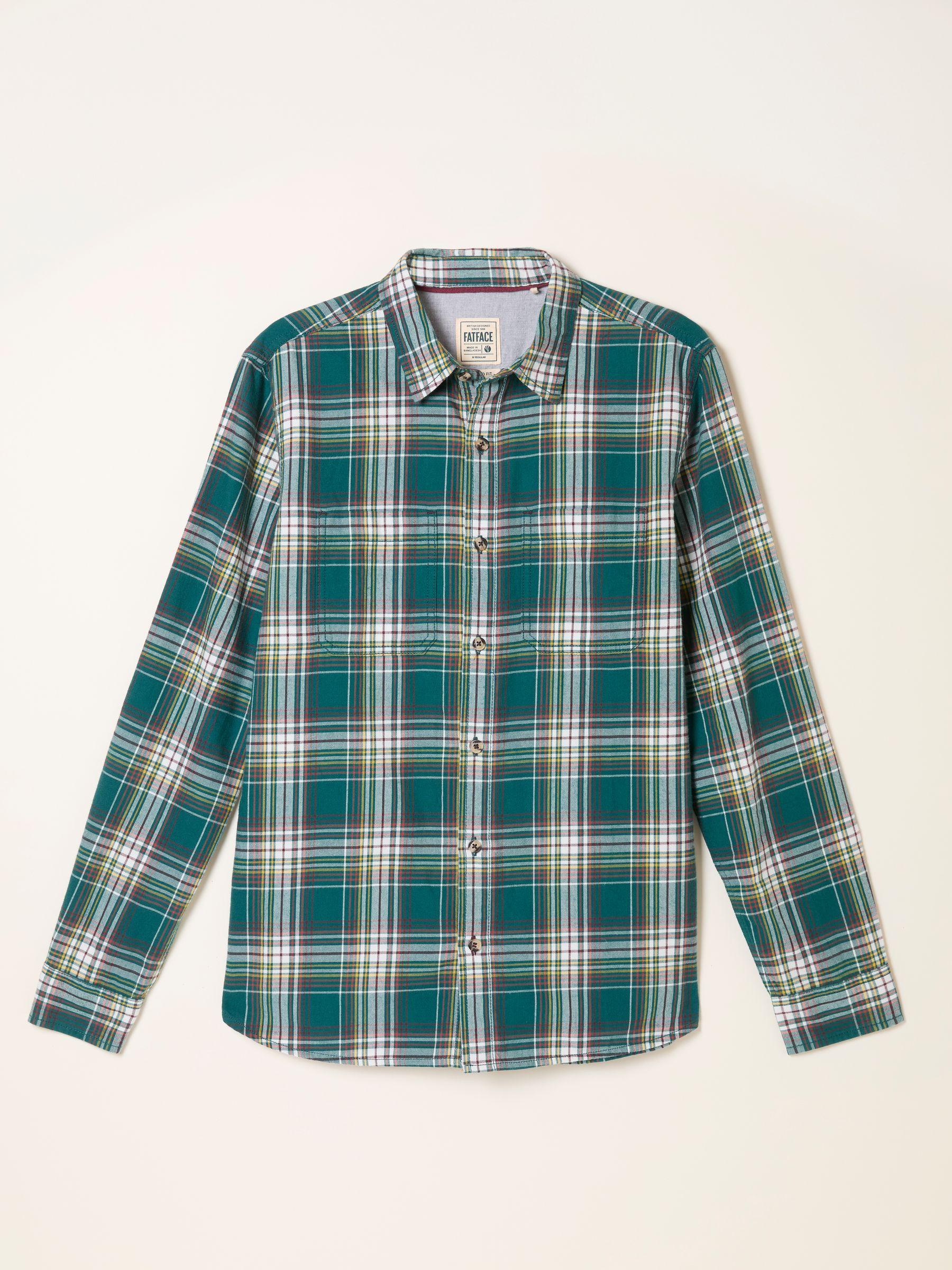 Harlow Emerald Green Long Sleeve Check Shirt by FAT FACE