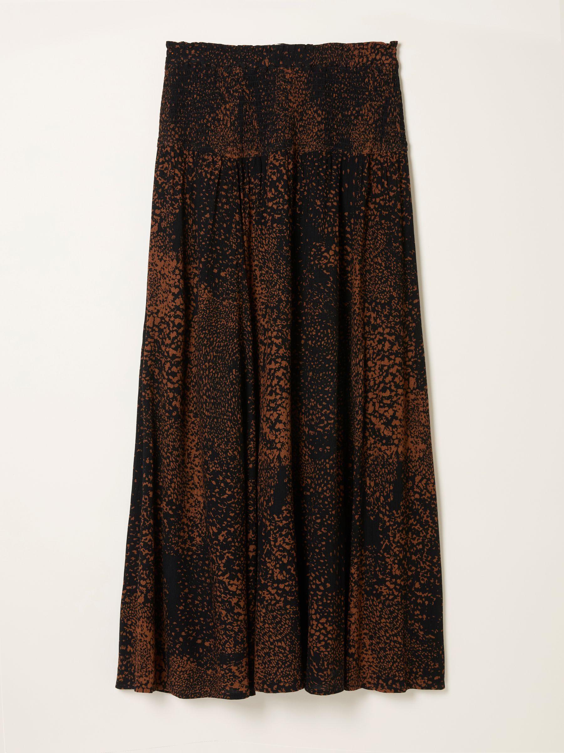 Harper Black Layered Animal Midi Skirt by FAT FACE