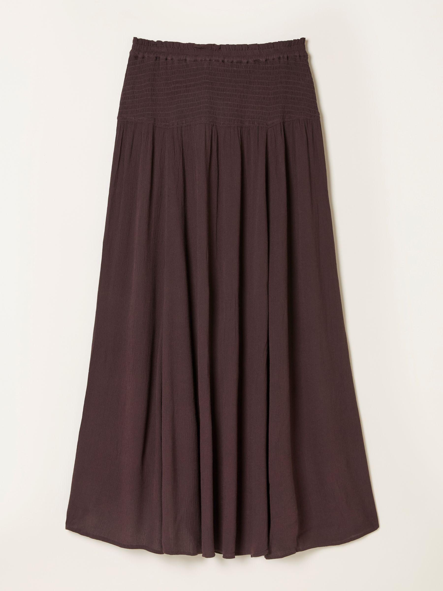 Harper Brown 100% Cotton Pleated Maxi Skirt by FAT FACE