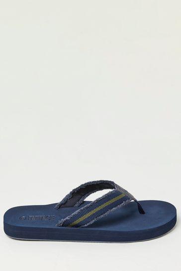 Harris Blue Flip Flops by FAT FACE