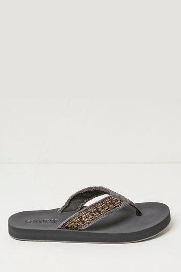 Harris Grey Flip Flops by FAT FACE