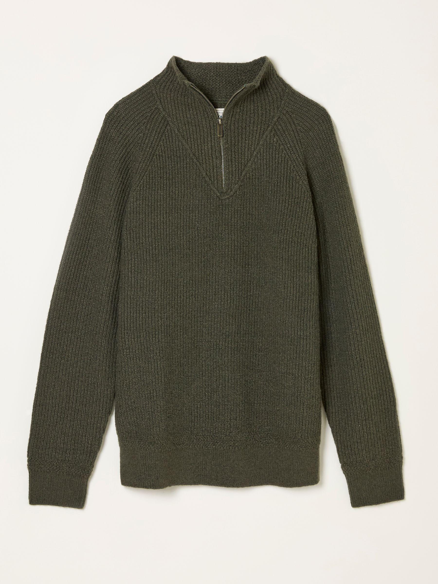 Harwick Grey Half Zip Neck Knitted Jumper by FAT FACE