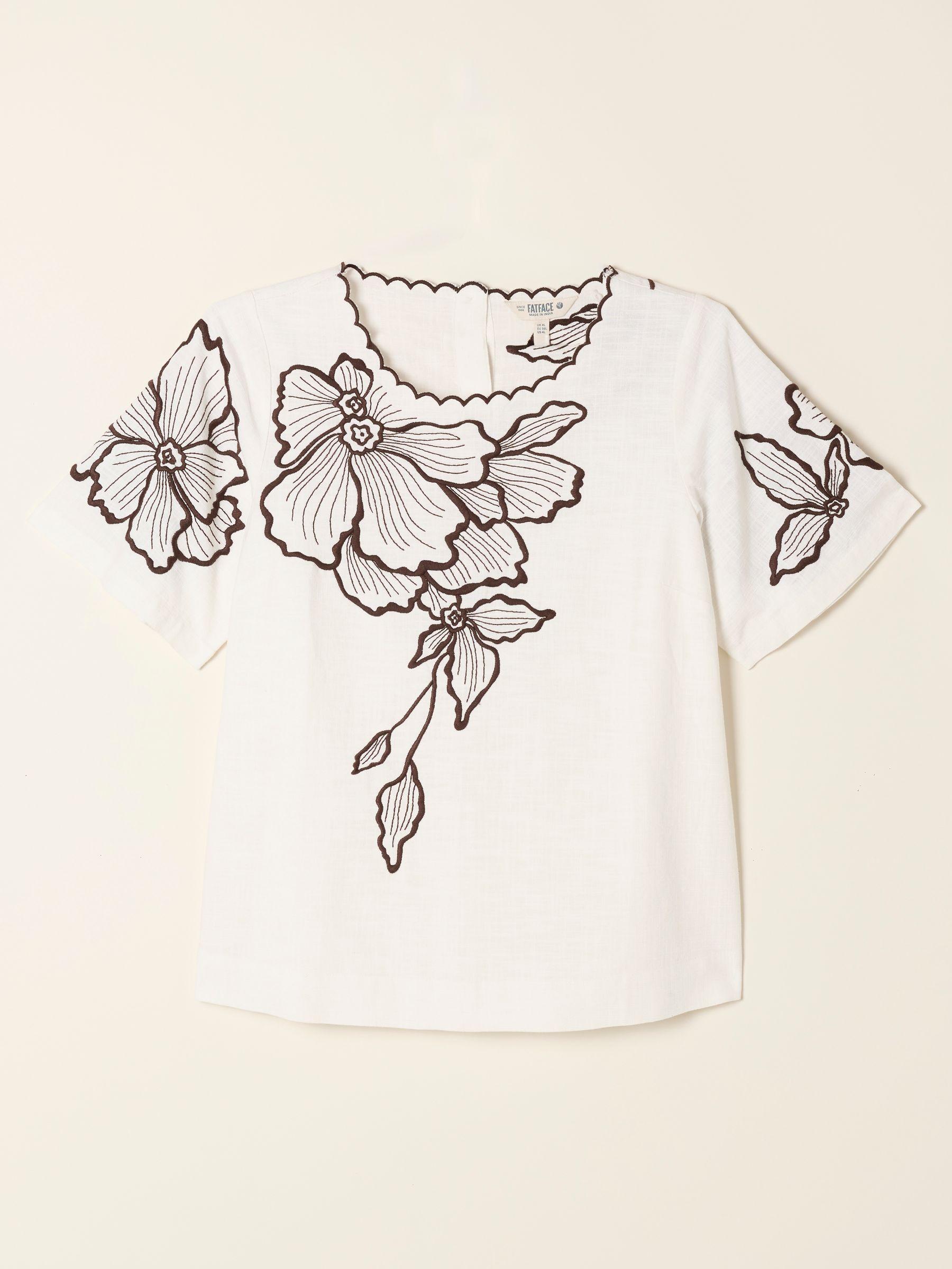 Hazel Ivory Regular Embroidered Blouse by FAT FACE