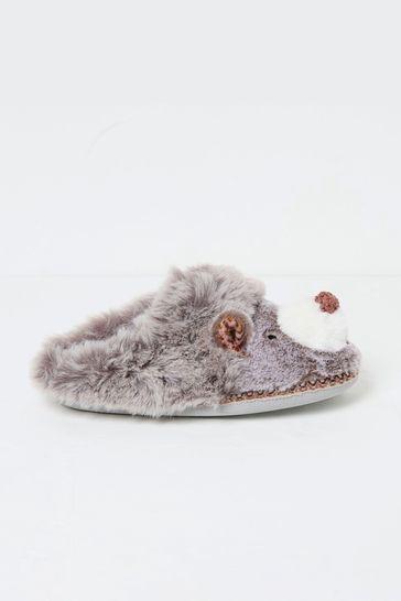 Hope Grey Hedgehog Mules by FAT FACE