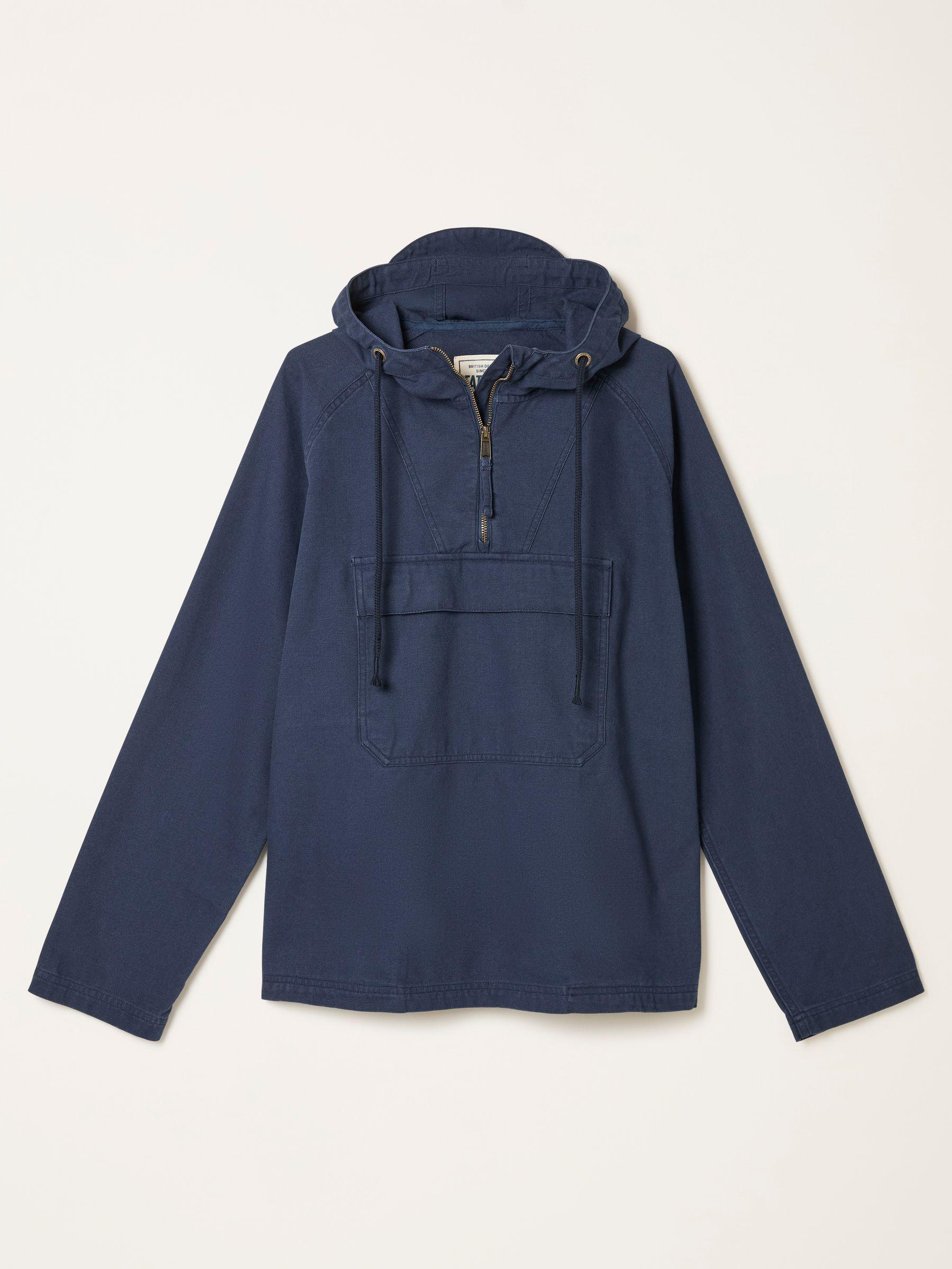 Indigo Blue Canvas Overhead Smock Jacket by FAT FACE