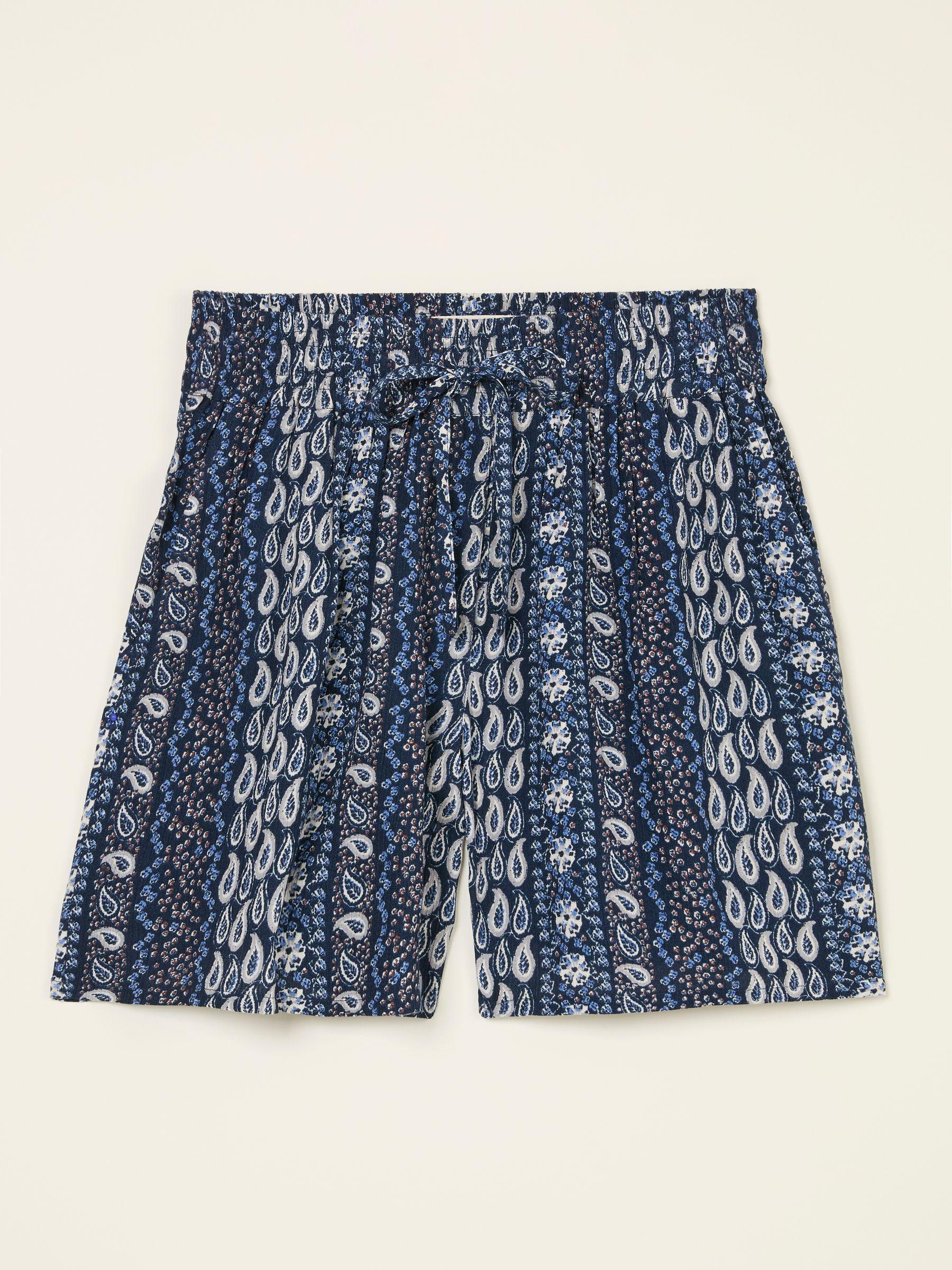 Indigo Blue Paisley Flippy Shorts by FAT FACE