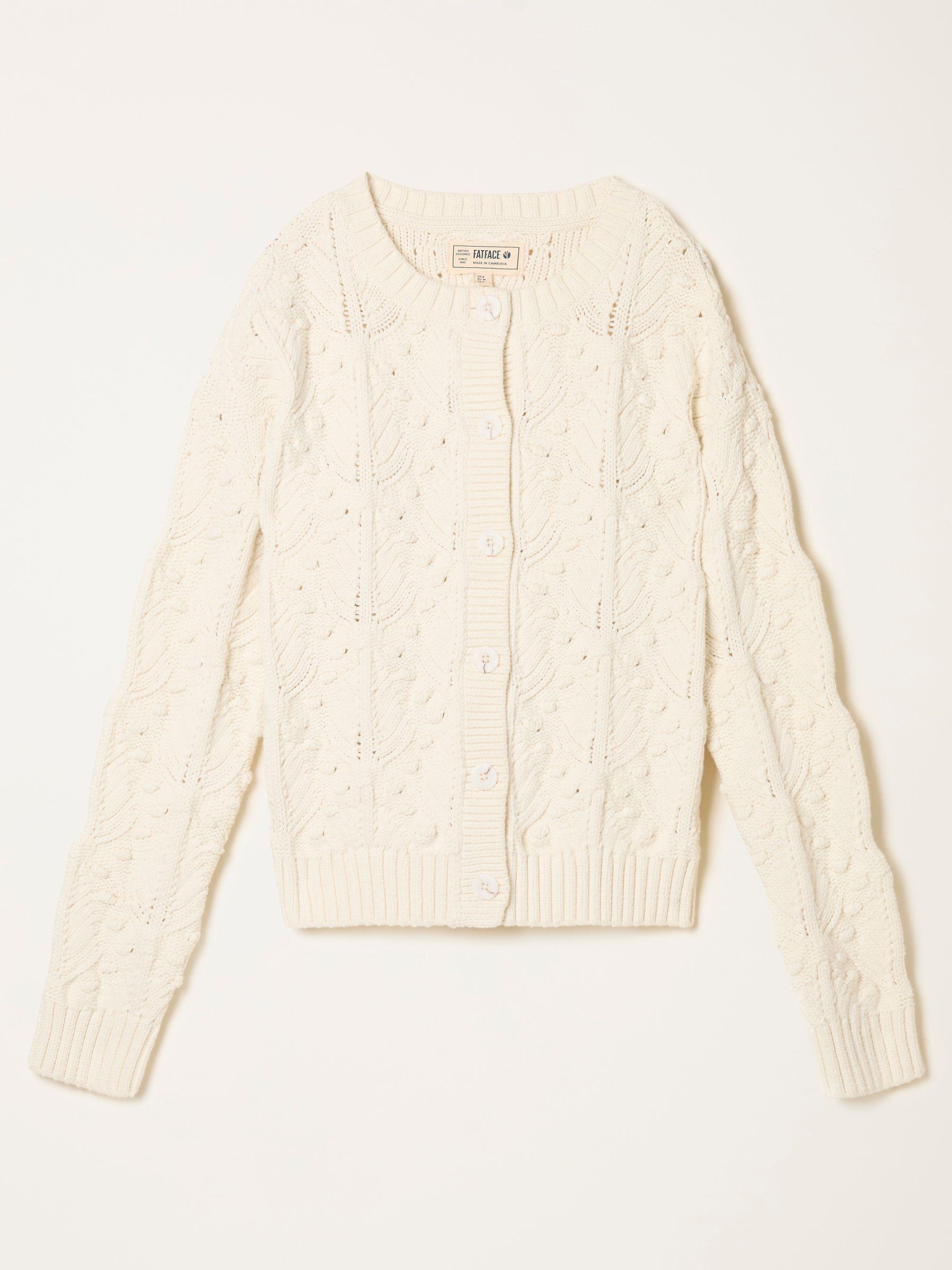 Ivory Bobble Knitted Cardigan by FAT FACE