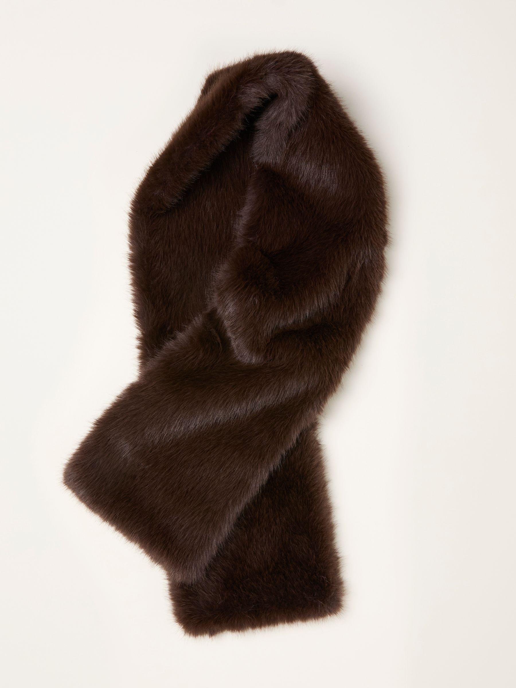 Ivory Faux Fur Scarf by FAT FACE