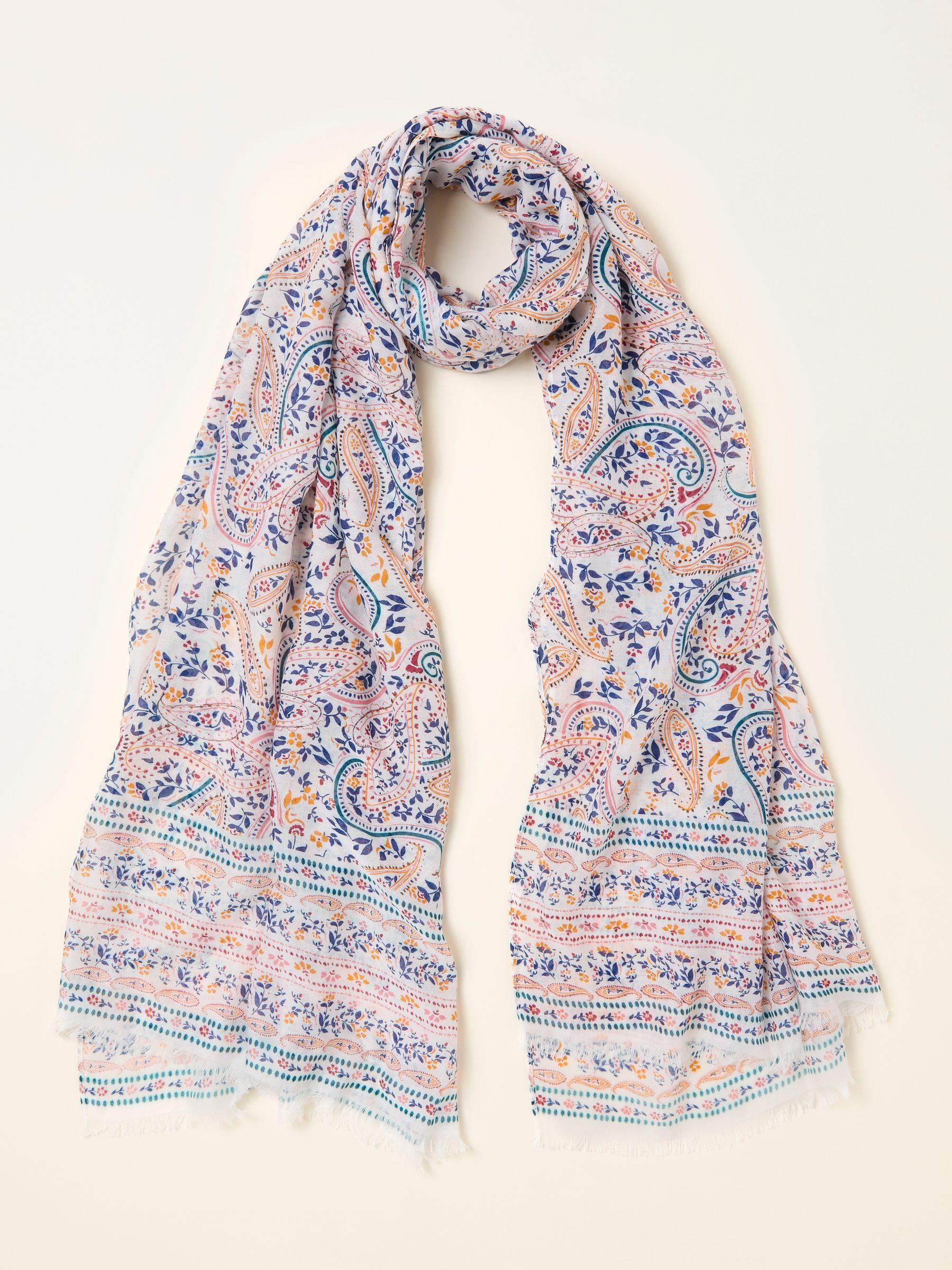 Ivory Paisley Printed Lightweight Scarf by FAT FACE