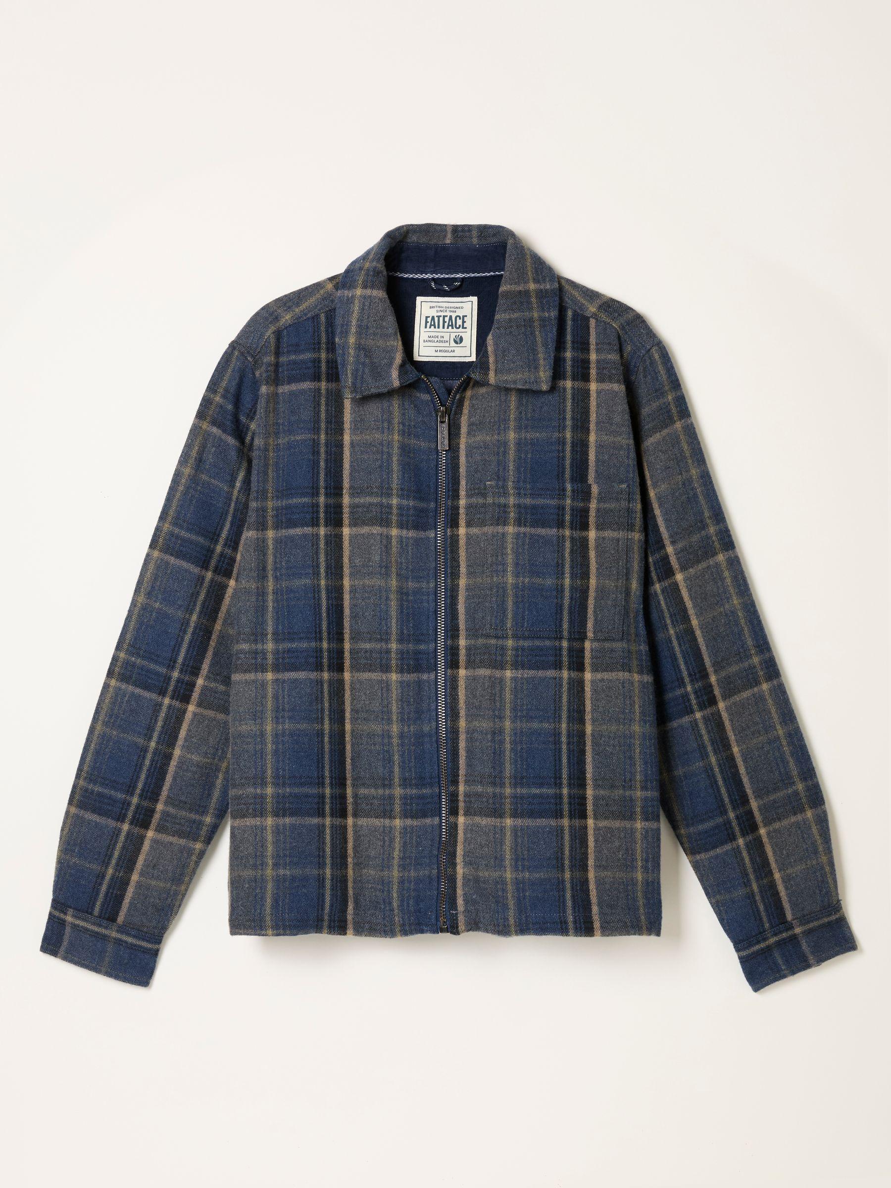 Jasper Navy Wool Mix Overshirt by FAT FACE