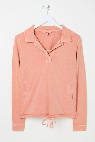 Jess Navy Popover Jersey Shirt by FAT FACE