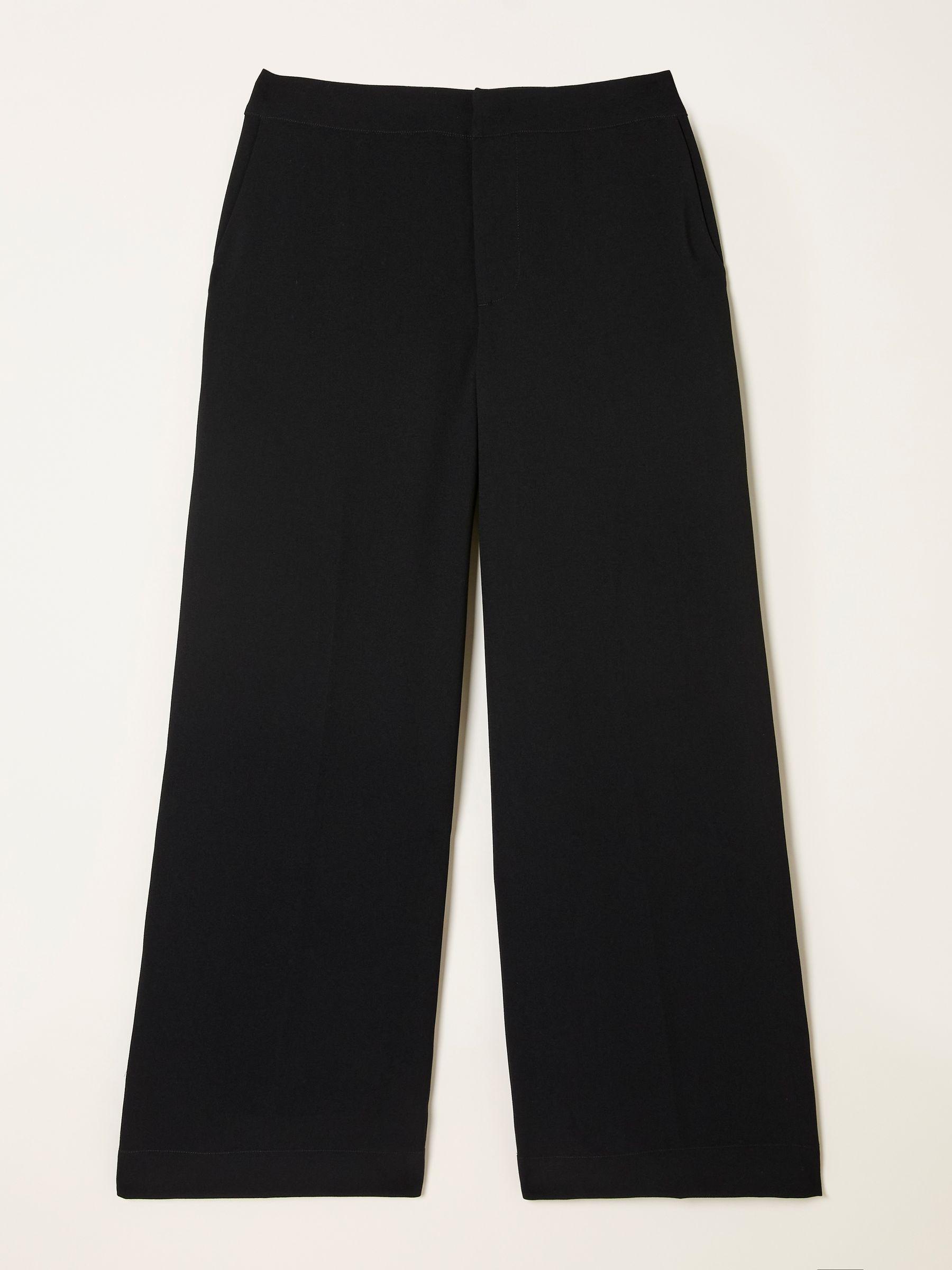 Julia Black Satin Back Crepe Wide Leg Trouser by FAT FACE