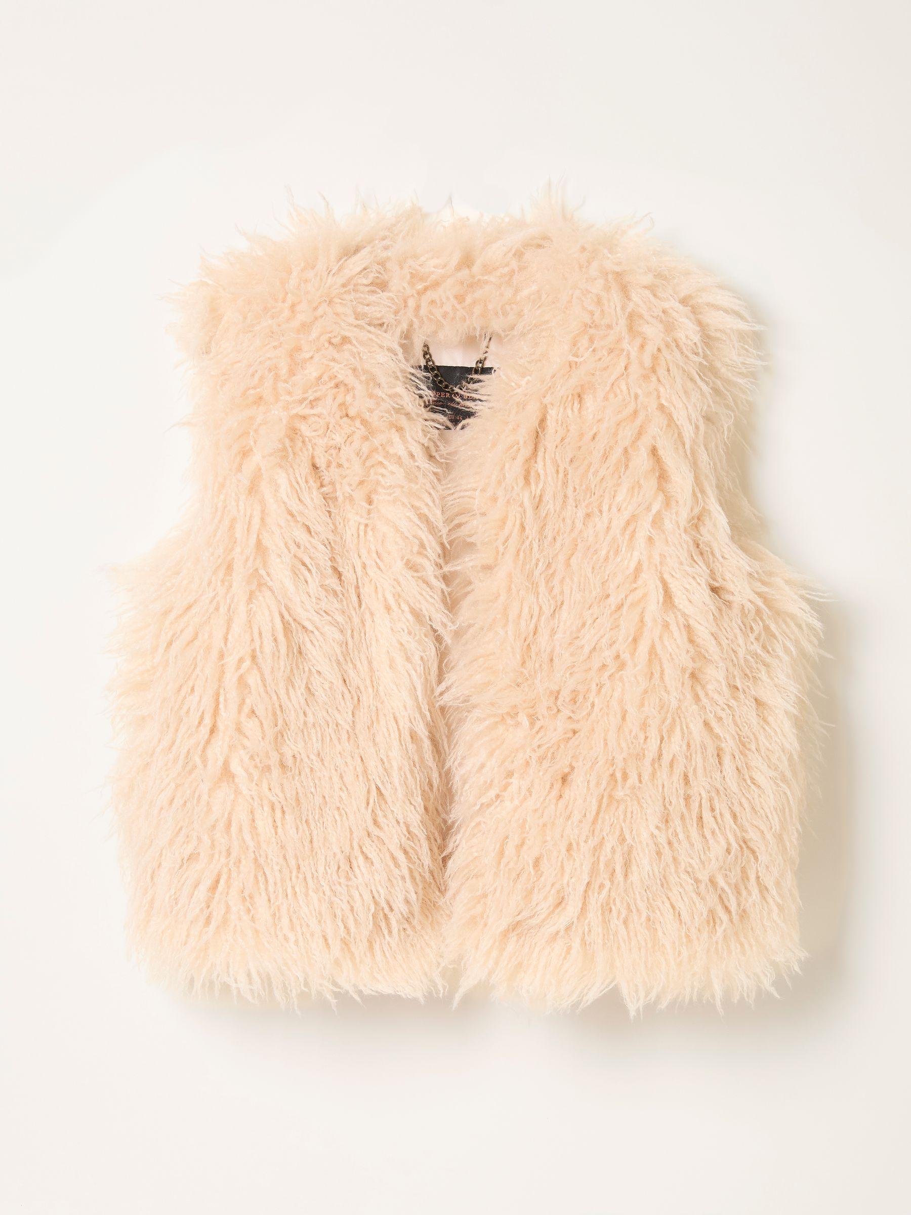Kate Ivory Faux Fur Gilet by FAT FACE