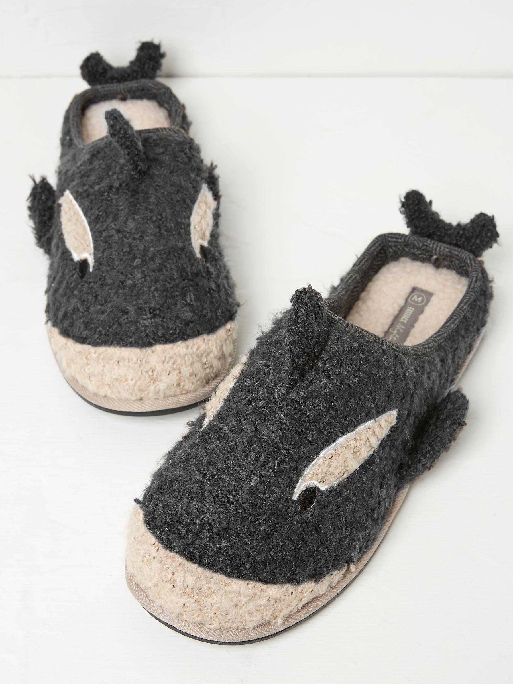 Kev Grey Killer Whale Slippers by FAT FACE