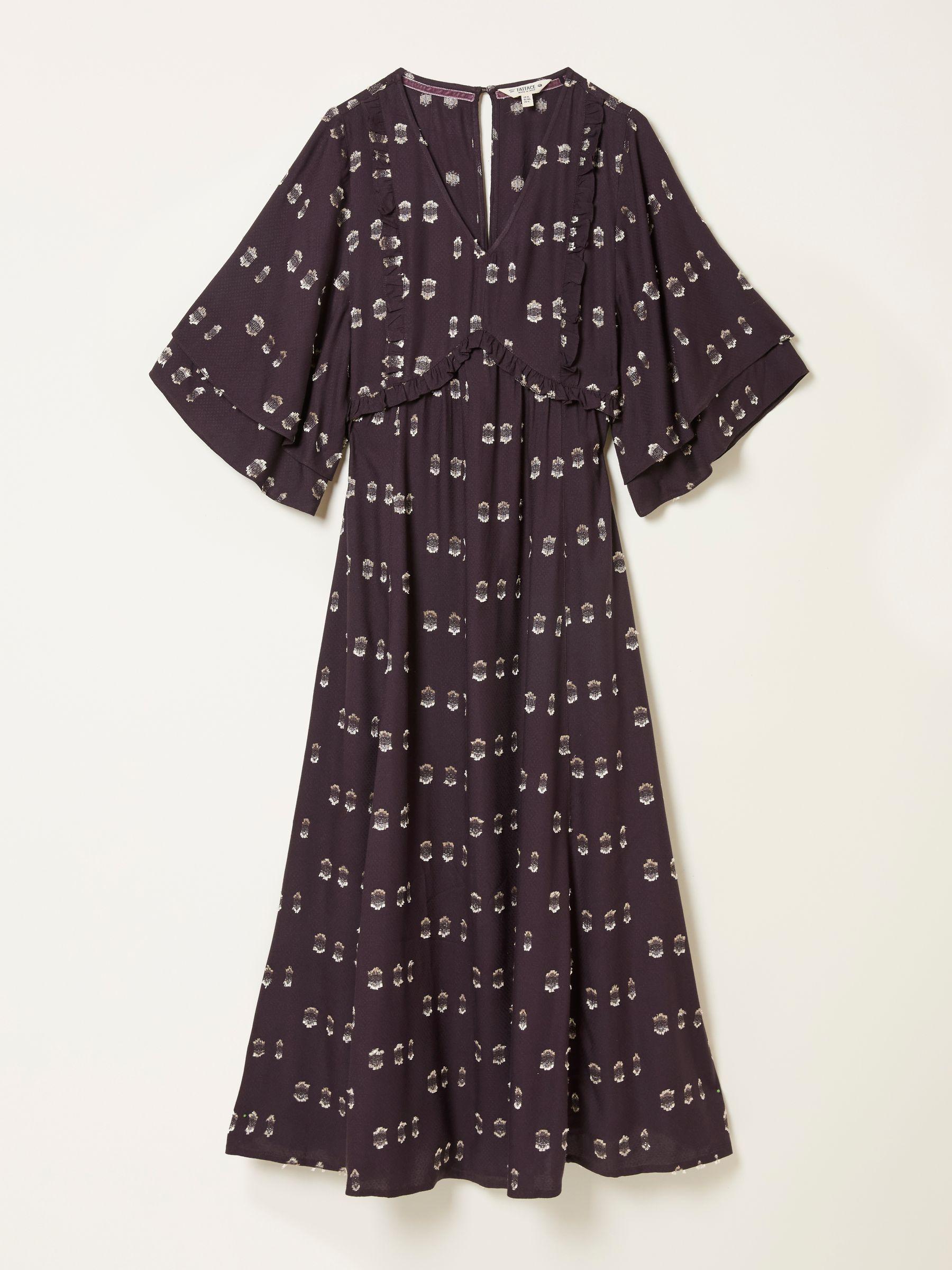 Kim Dark Purple Regular Metallic Midi Dress by FAT FACE